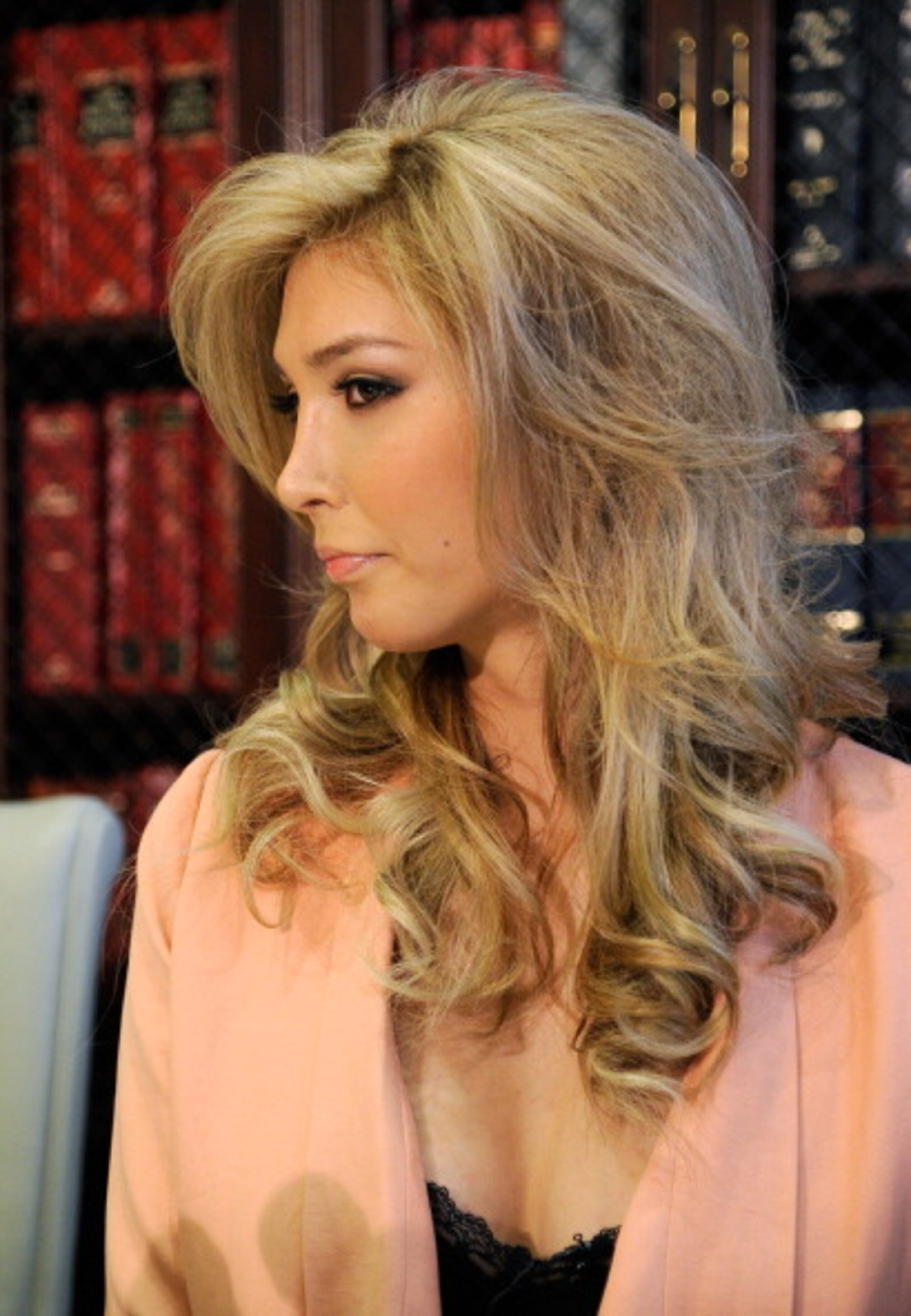 Jenna Talackova, a would be Miss Universe contestant, attends a news conference with her attorney Gloria Allred on April 3, 2012 in Los Angeles, Talackova, 23, was disqualified as a finalist from the upcoming Miss Universe Canada last month because she was born male. The Miss Universe Organization reversed their decision April 2, 2012, allowing a transgender contestant to compete as long as they meet the legal Canadian gender recognition requirements and standards that are established by other competitions held internationally. (Photo by Kevork Djansezian/Getty Images)