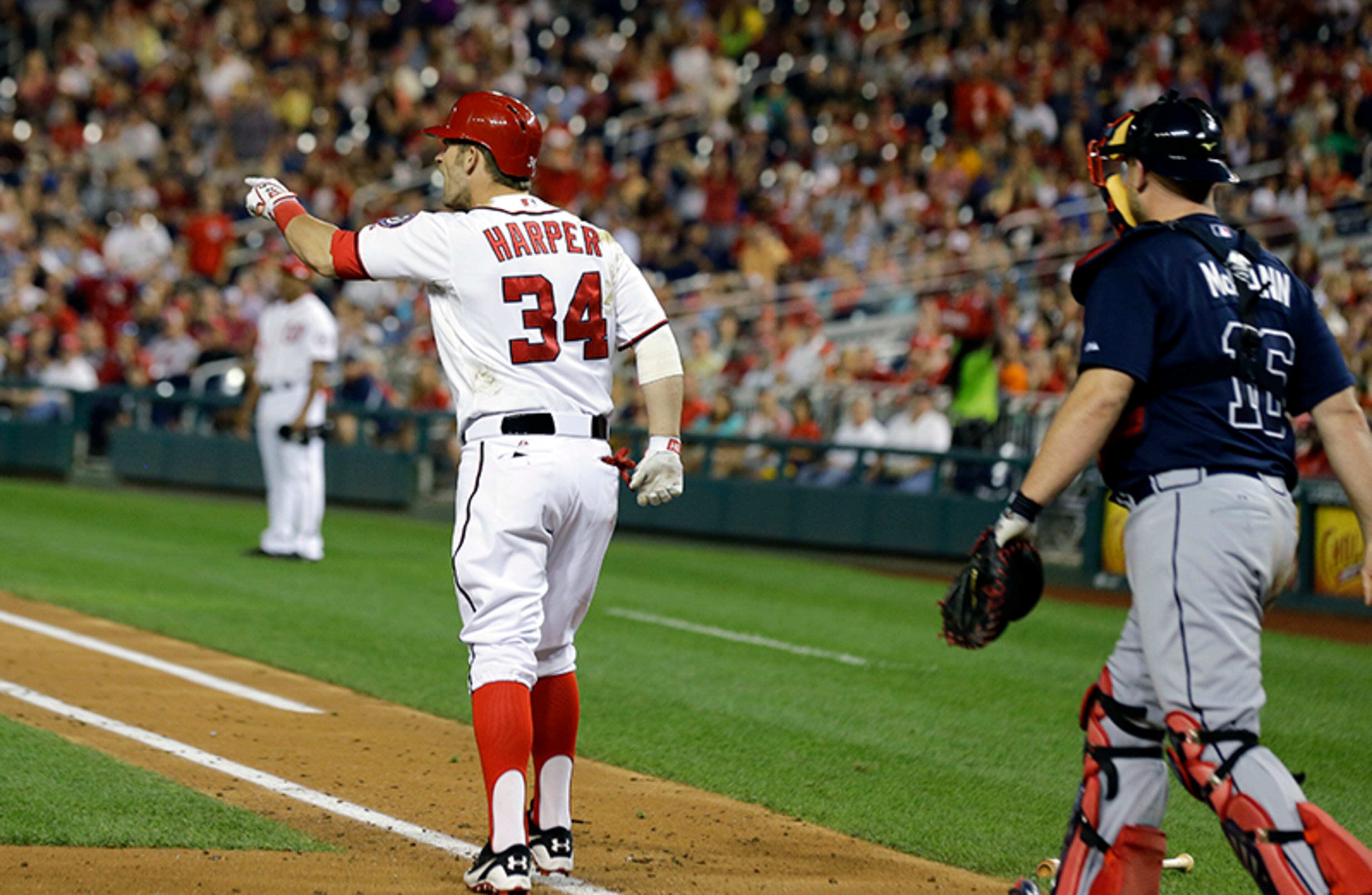 Aug. 6: Braves and Nationals get into benches-clearing incident in D.C. after Julio Teheran hits Bryce Harper. Tempers flare again when the teams met 10 days later in series at Atlanta, during which Harper is hit twice on Friday and Justin Upton is hit in retaliation during a 15-inning Nationals win Sunday, a game from which Steven Strasburg is ejected after throwing three straight pitches behind Simmons.