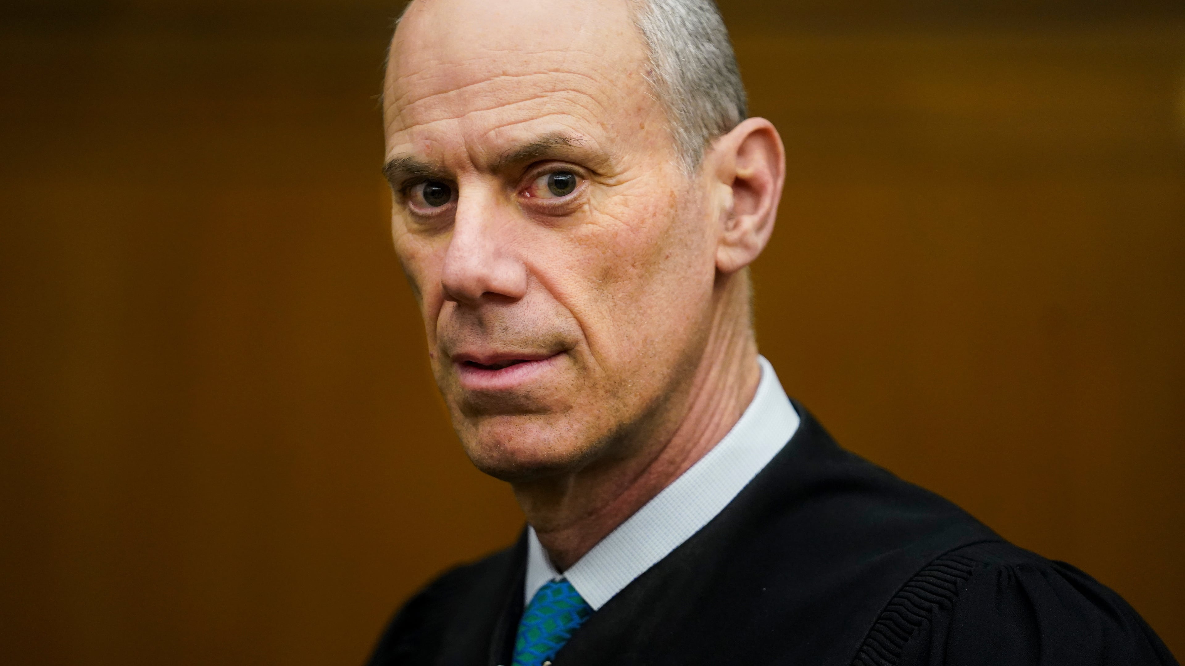 FILE - U.S. District Judge James Boasberg, chief judge of the United States District Court for the District of Columbia, stands for a portrait at E. Barrett Prettyman Federal Courthouse in Washington, March 16, 2023. (Carolyn Van Houten/The Washington Post via AP, File)