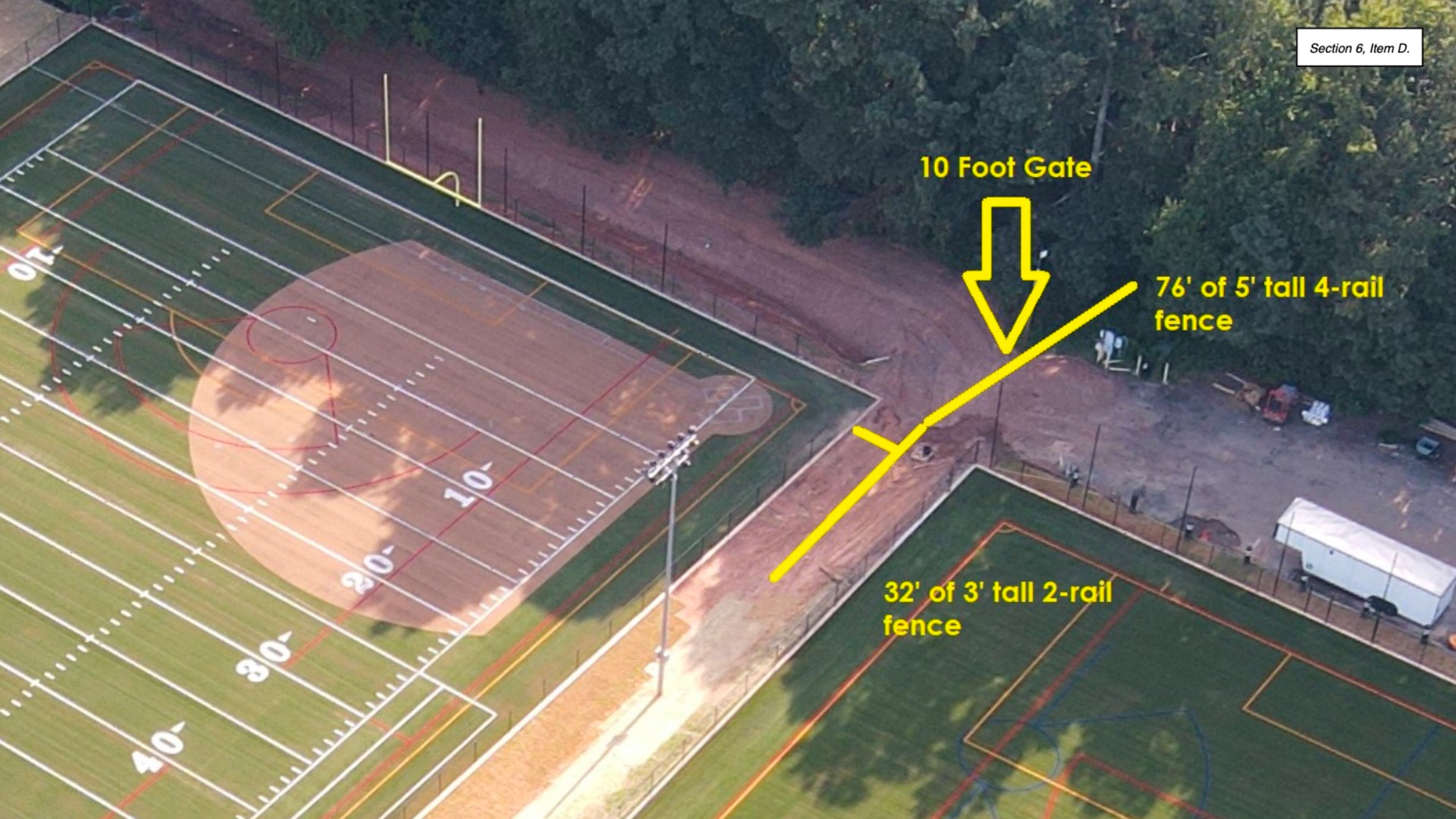 Milton recently approved a contract with to provide permanent fencing along the Legacy Park detention pond. COURTESY CITY OF MILTON