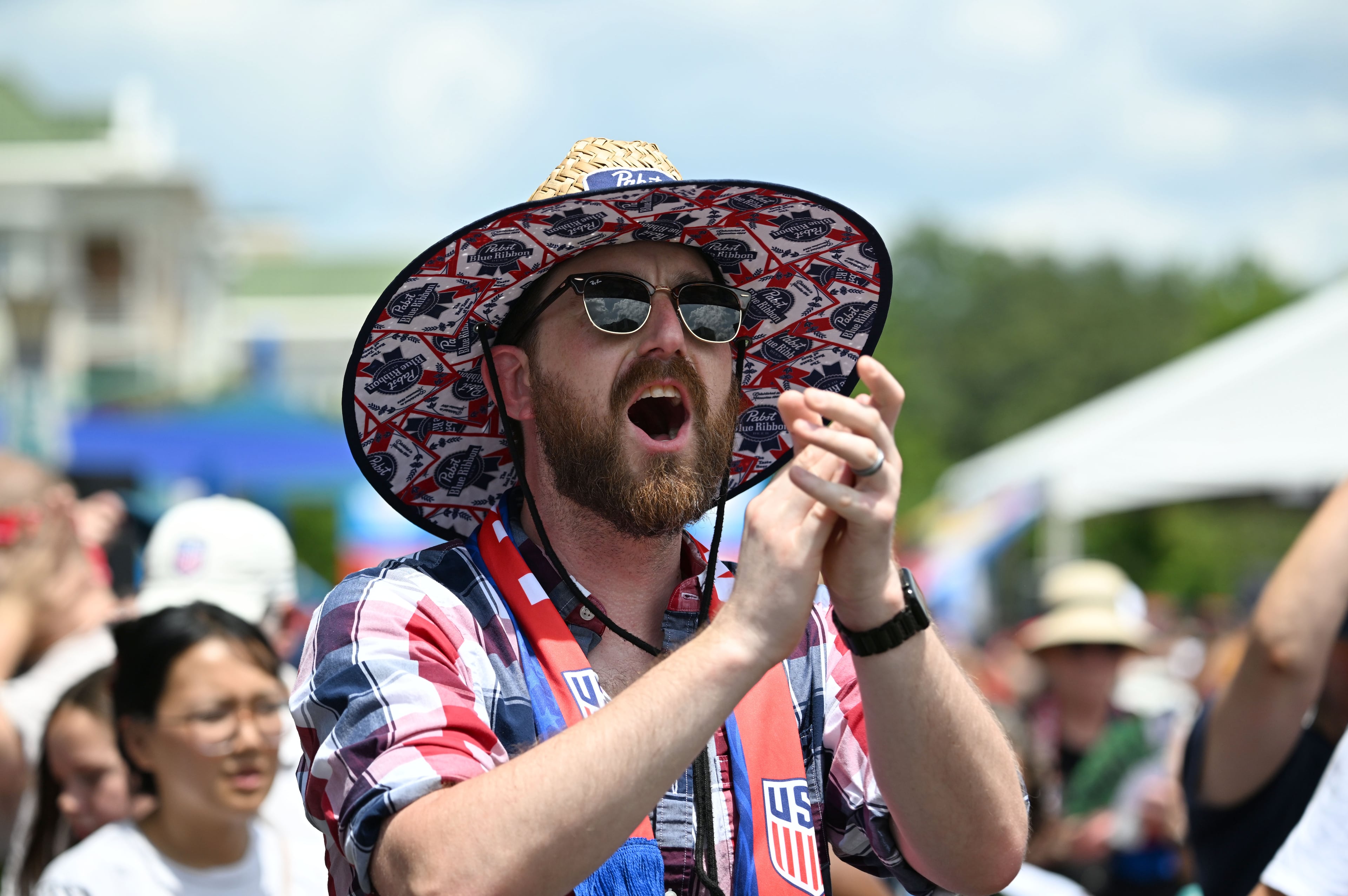 World Cup fans for USA vs Australia game