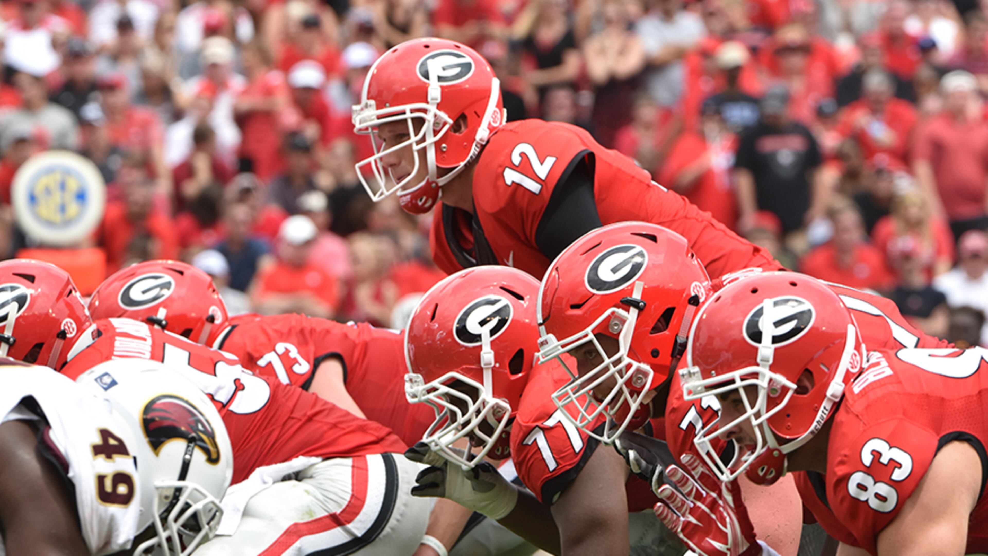 Brice Ramsey played only one series at quarterback for Georgia on Saturday against Louisiana-Monroe.