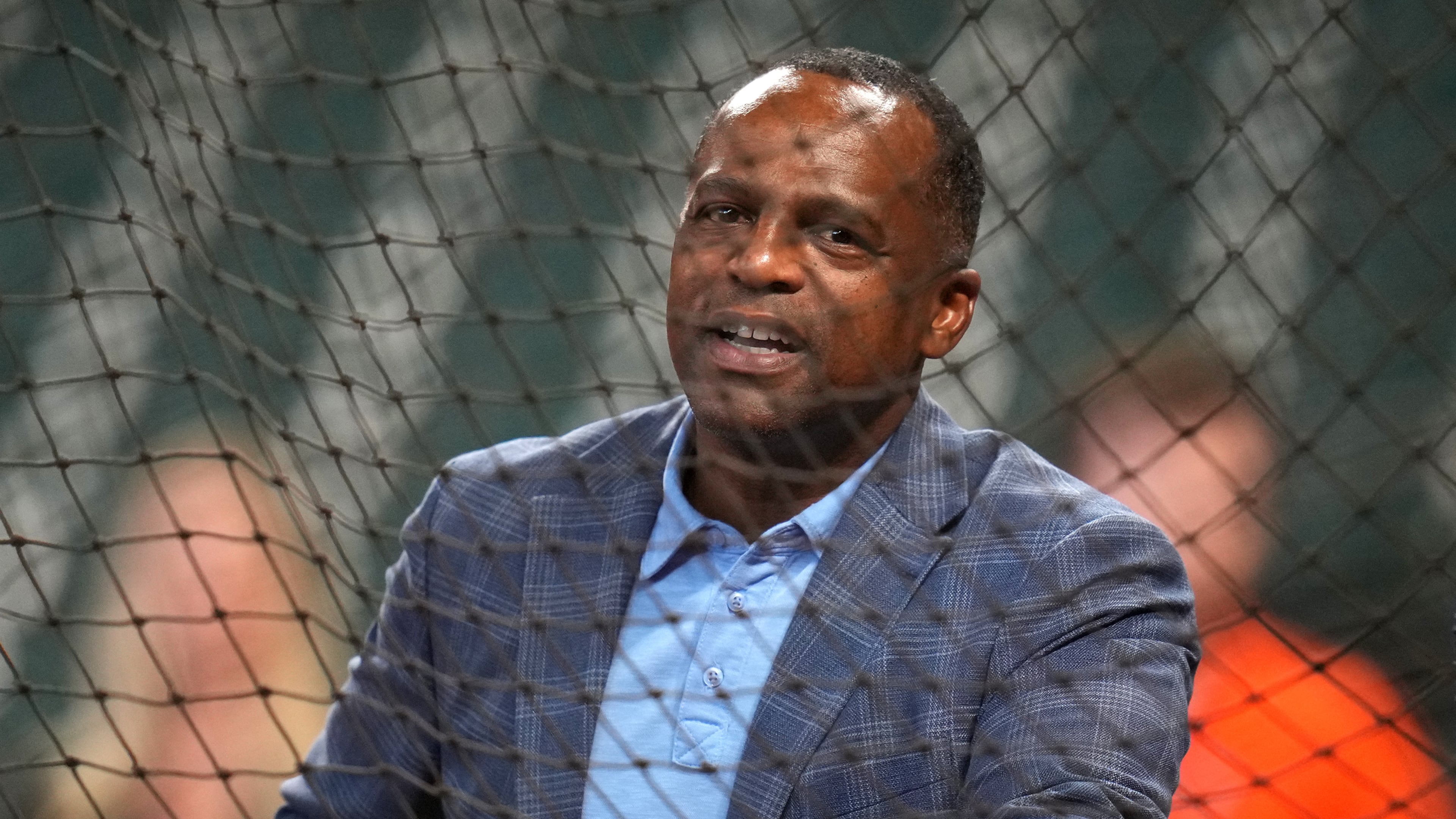 FILE - Houston Astros general manager Dana Brown during batting practice before a baseball game, Monday, July 20, 2026, in Houston. (AP Photo/Karen Warren, File)