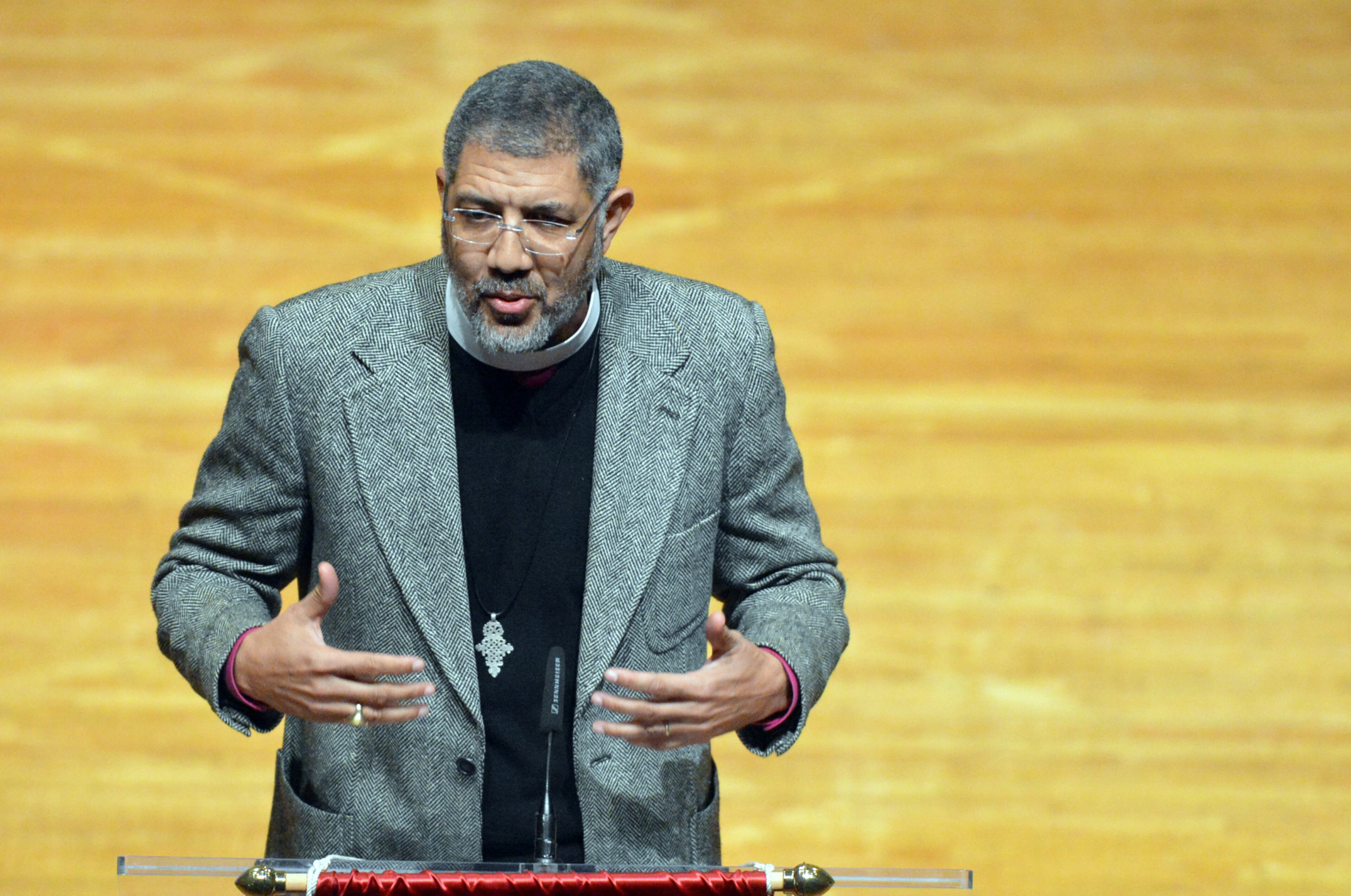 Bishop Robert Wright of the Episcopal Diocese of Atlanta gives remarks.