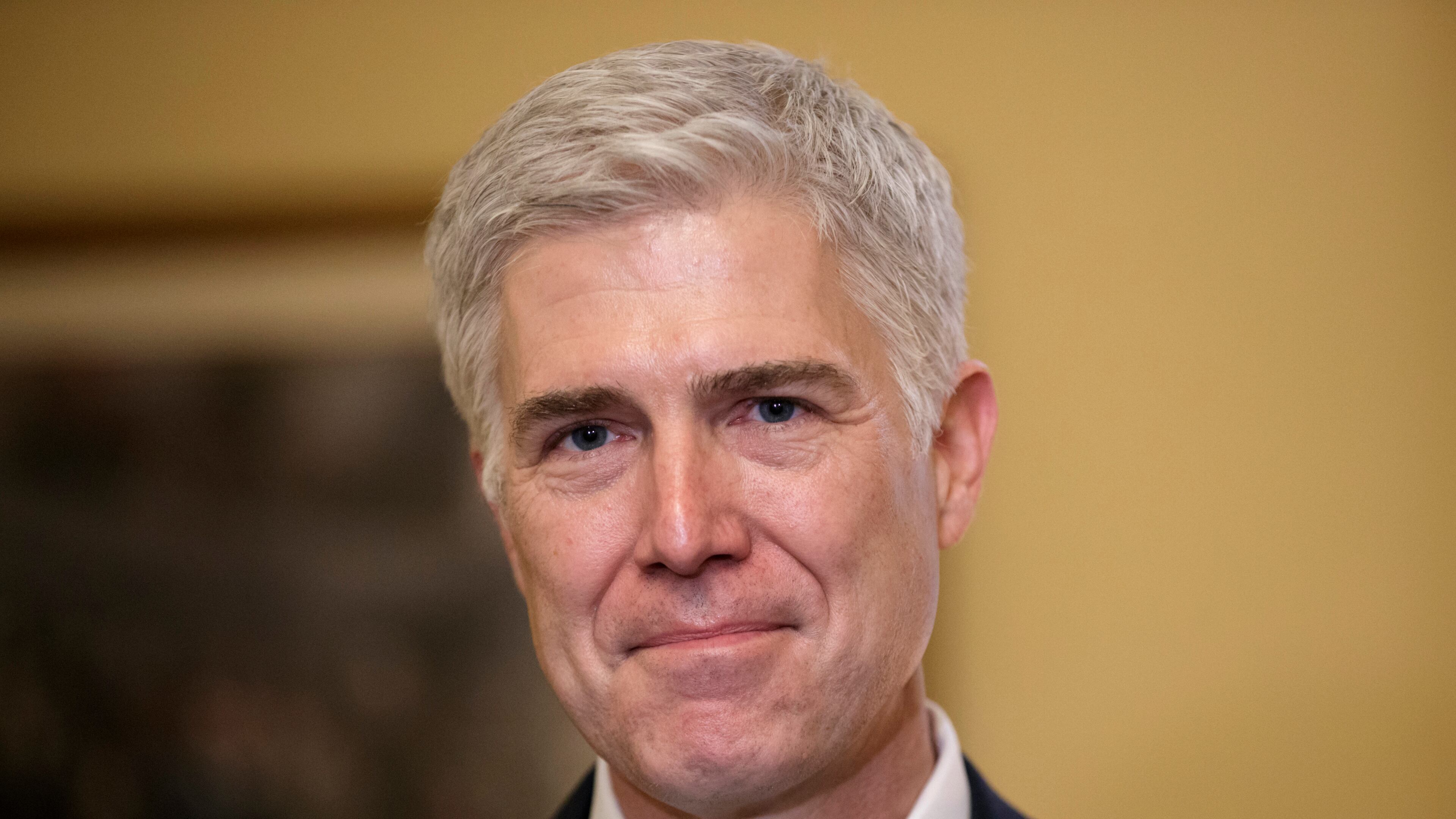 Supreme Court Justice nominee, Neil Gorsuch meets with Senate Majority Leader Mitch McConnell of Ky. on Capitol Hill in Washington, Wednesday, Feb. 1, 2017. Last year, Senate Republicans, led by McConnell, blocked a confirmation hearing for Judge Merrick Garland, President Barack Obama's pick for the vacancy left by the death of Justice Antonin Scalia who died in February 2016. (AP Photo/J. Scott Applewhite)