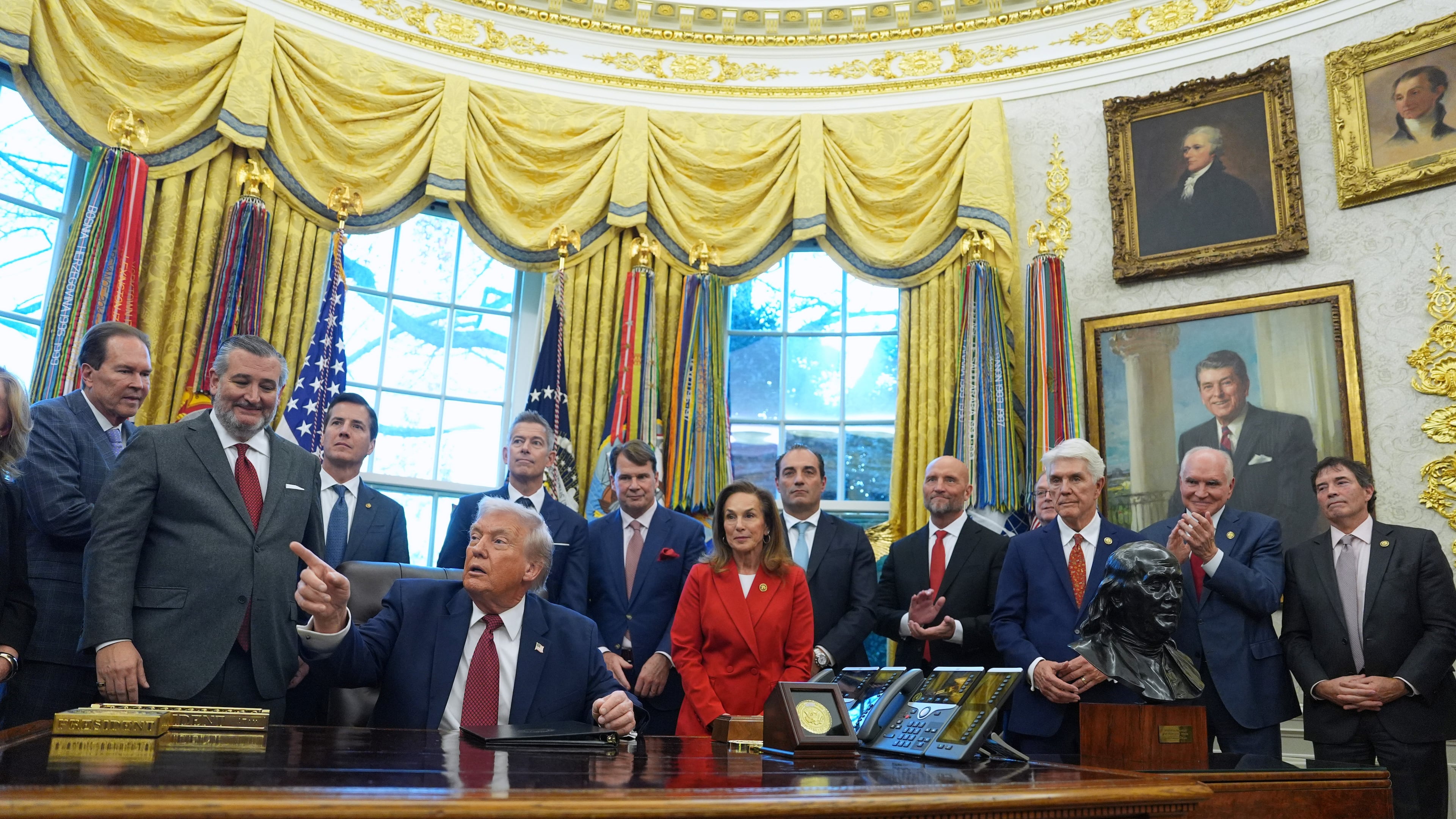 FILE - President Donald Trump speaks during an event on fuel economy standards in the Oval Office of the White House, Dec. 3, 2025, in Washington. (AP Photo/Evan Vucci, File)