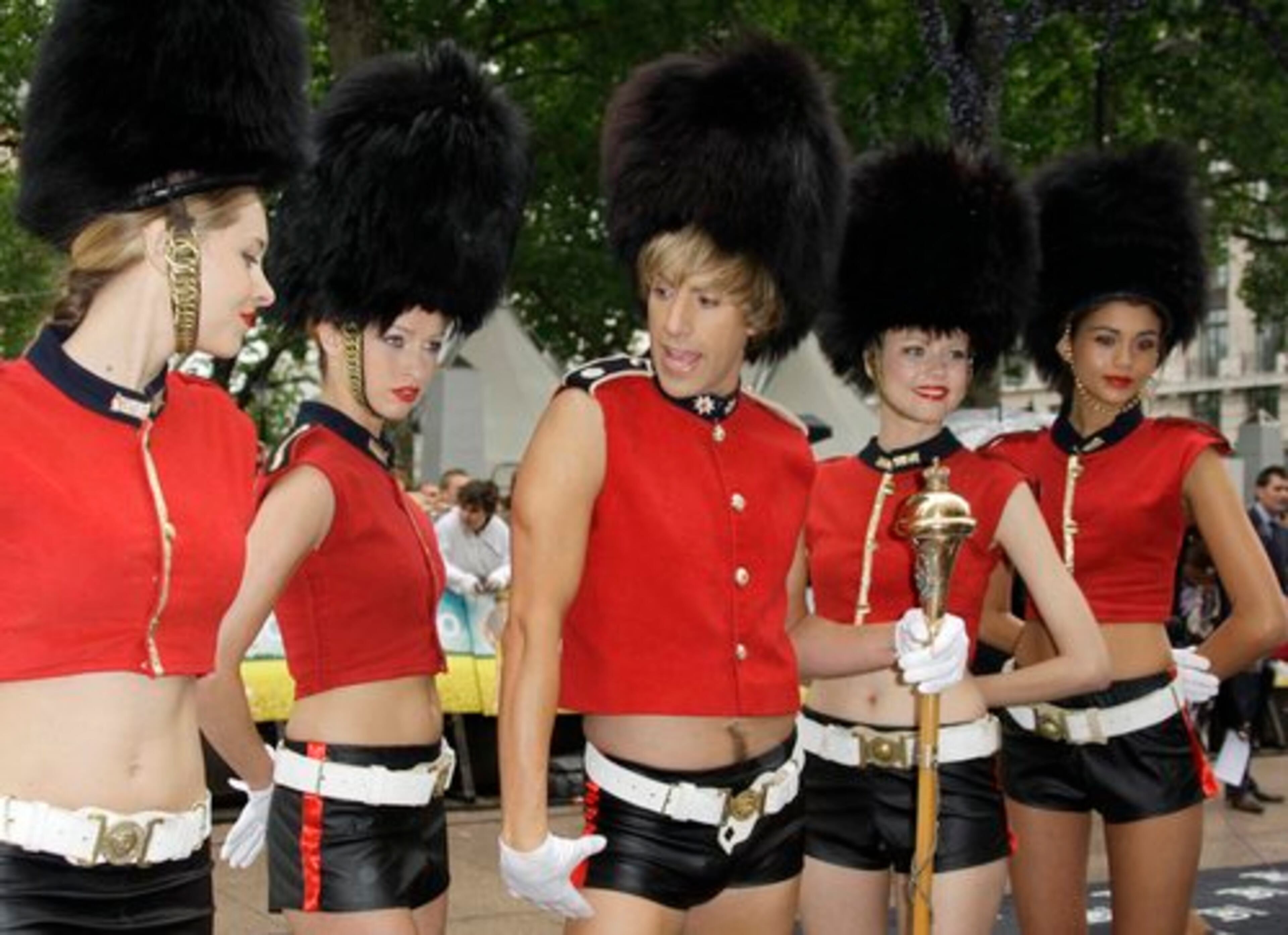 "Bruno" (the character) surrounded himself with a phalanx of models ...