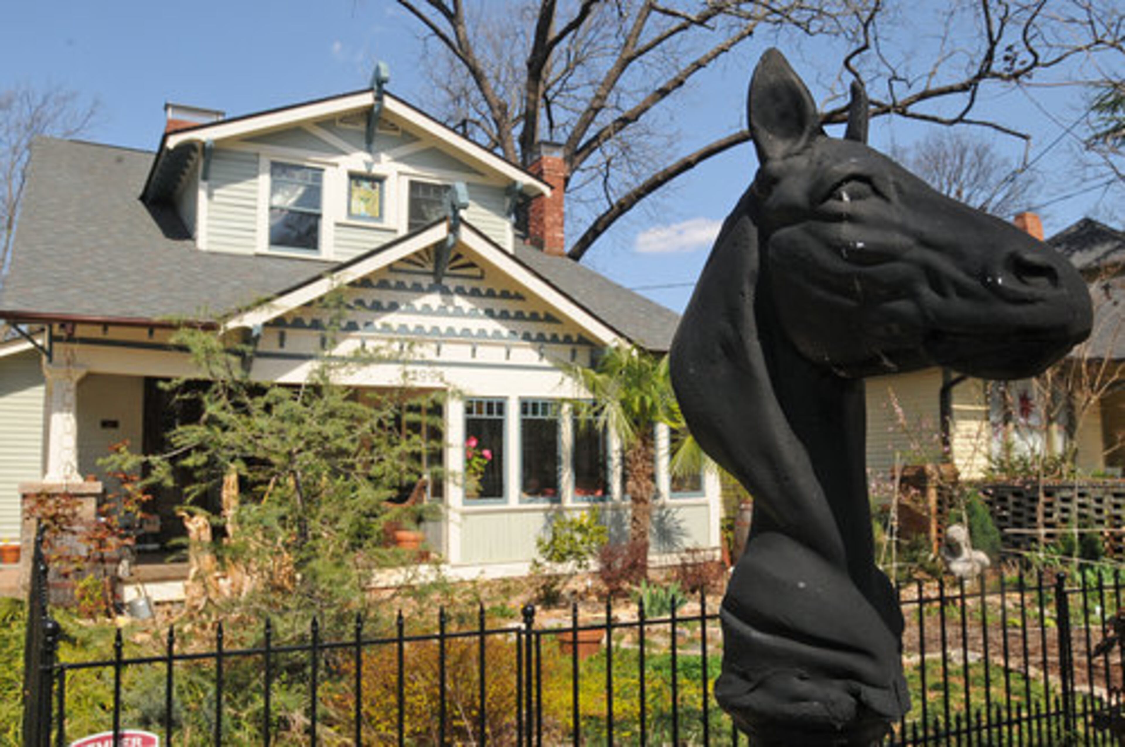 It was the neighborhood that sold Kara O'Brien on the house. I fell in love with Kirkwood's turn-of-the-century architecture, gorgeous, mature trees and the sense of small-town community closeness, she said. "The horses on the gables were original, but perhaps didn't look exactly the same. They were super rotted, but we took them down and could see they were horses on both gables. So we recreated them. Some neighborscall our house the "Horsehead House," said Kara O'Brien.