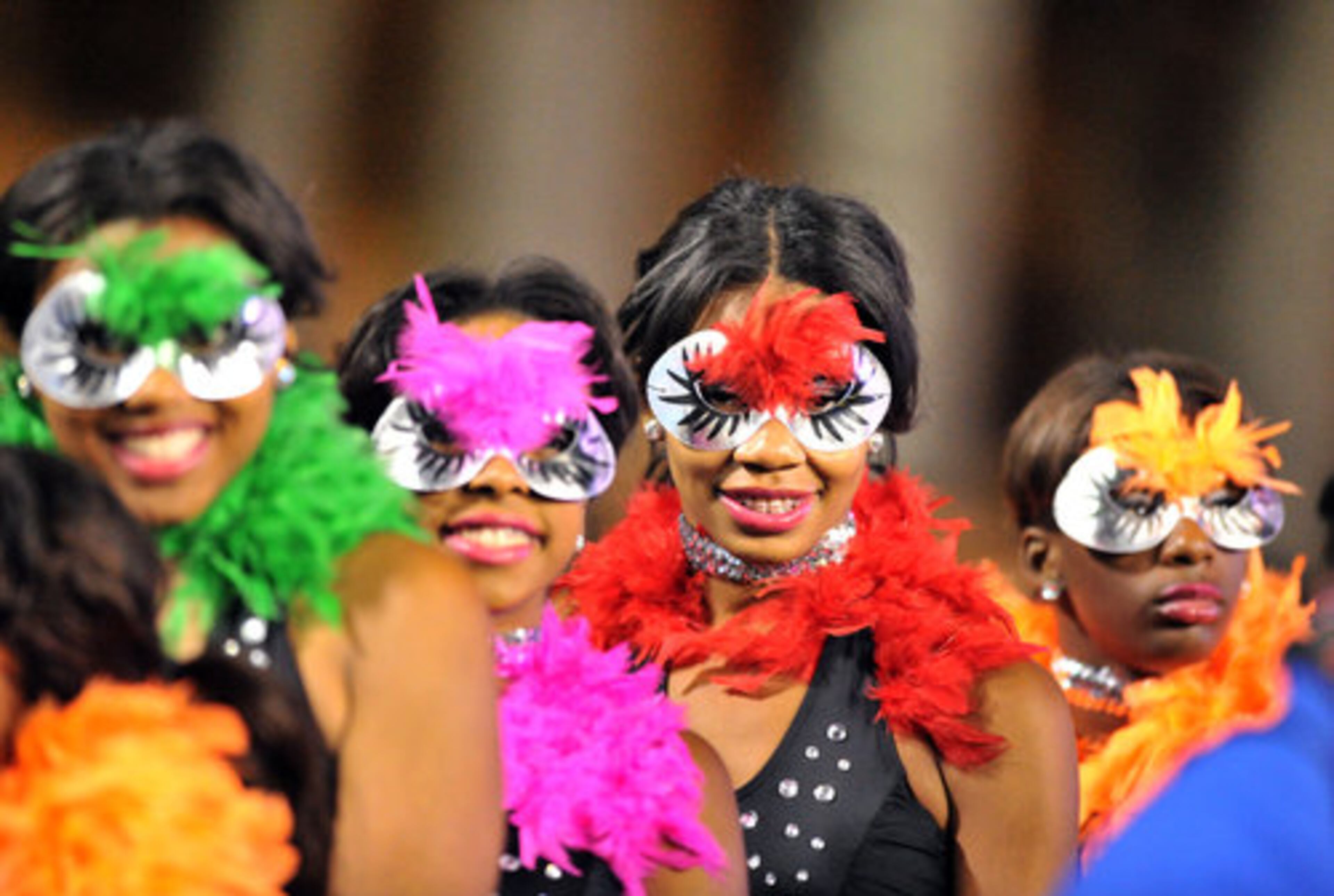 Stephenson High School performers get ready for half time performance during their game against the MLK Lions at Hallford Stadium in Clarkston on Friday, November 4, 2011.