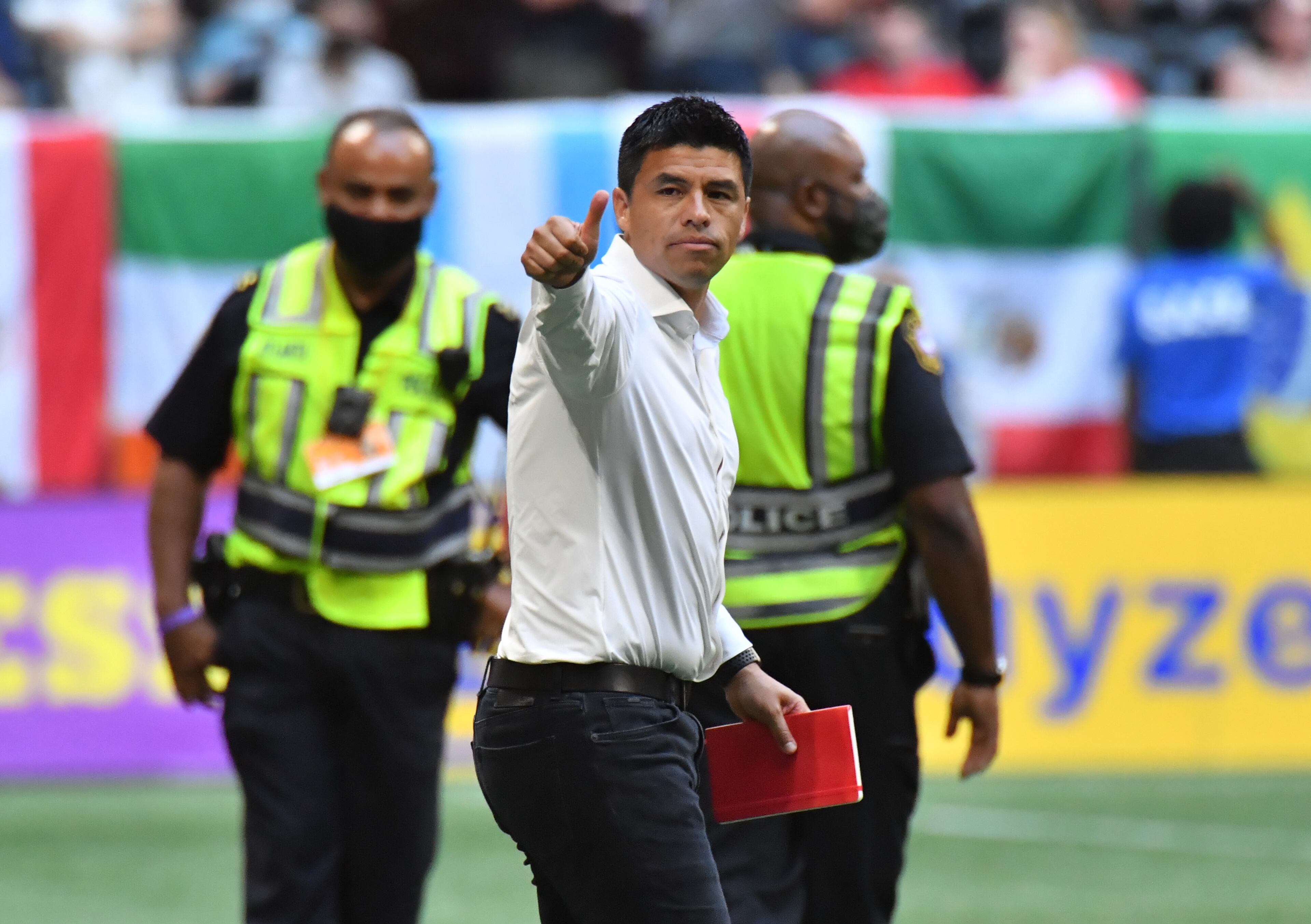 Atlanta United head coach Gonzalo Pineda leaves after Atlanta United lost to Nashville SC in a MLS soccer match at at Mercedes-Benz Stadium in Atlanta on Saturday, August 28, 2021. Nashville SC won 2-0 over Atlanta United. (Hyosub Shin / Hyosub.Shin@ajc.com)