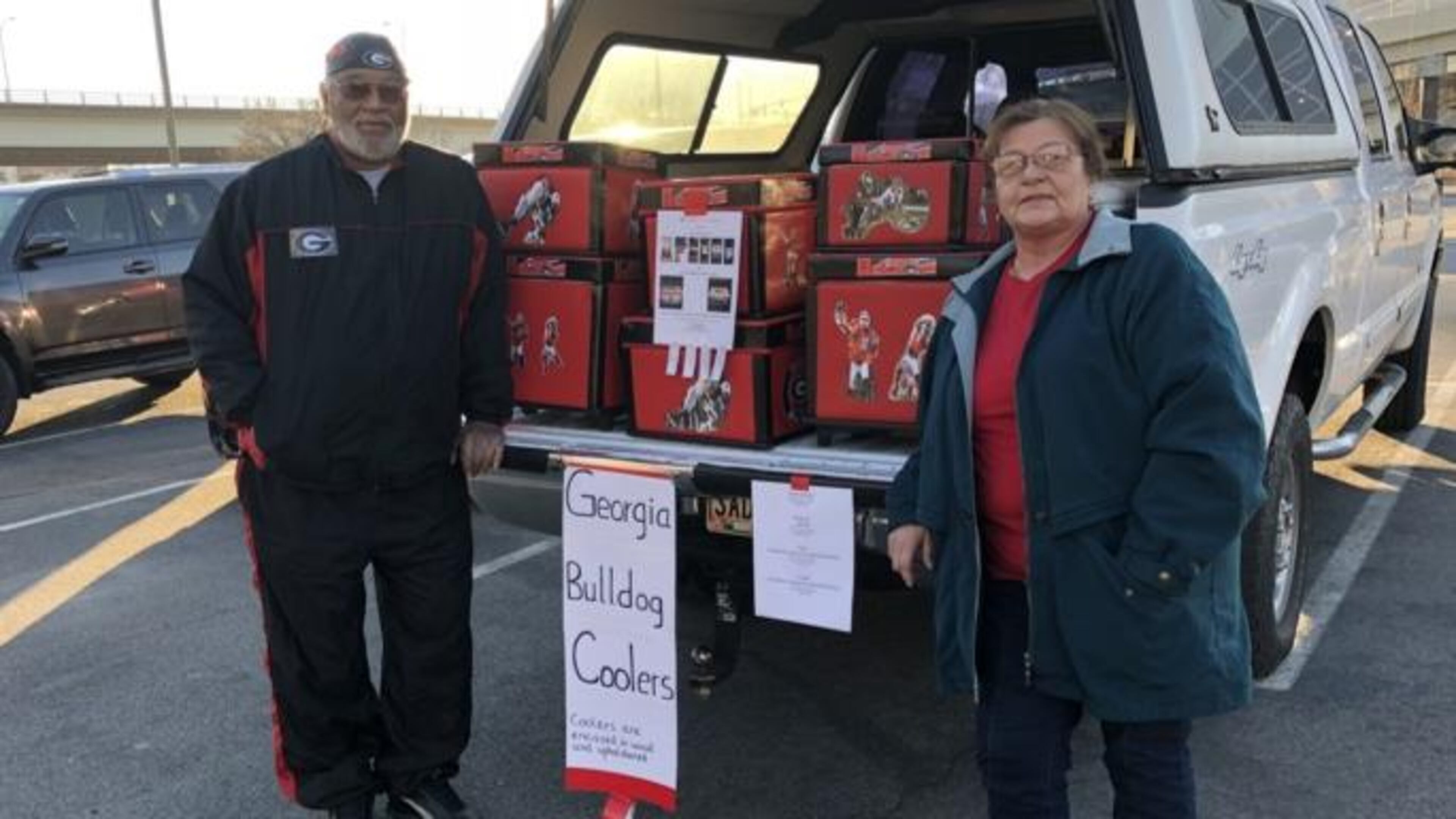Aaron and Helga Thompson of Covington, Georgia, are selling themed coolers.