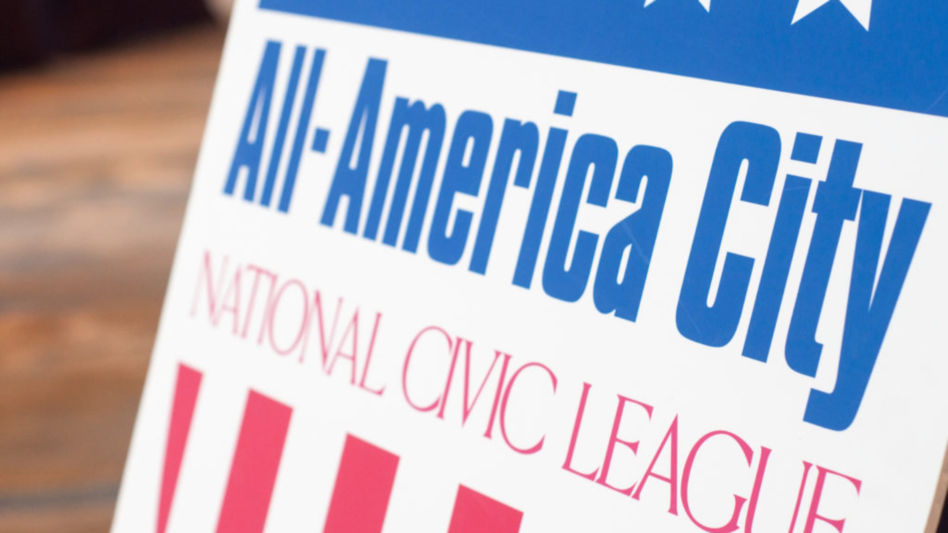 Longtime DeKalb County residents should recognize this sign—it was posted around the county, including inside Decatur, after DeKalb was selected an All-America City in 1998. Decatur is now one of 20 finalists for the award, with 10 actually receiving All-America recognition in June. Courtesy of the National Civic League