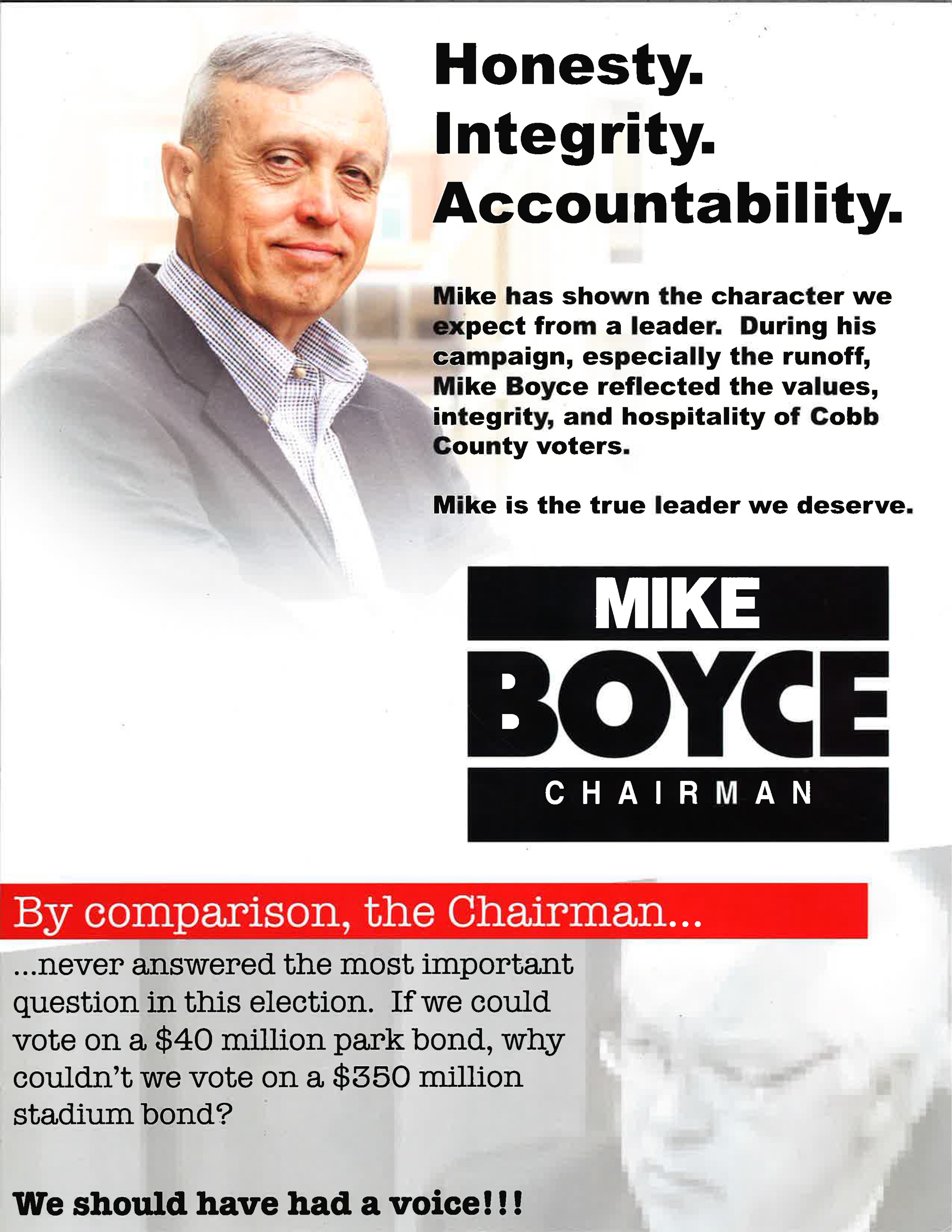 A mailer paid for by Mike Boyce’s campaign.
