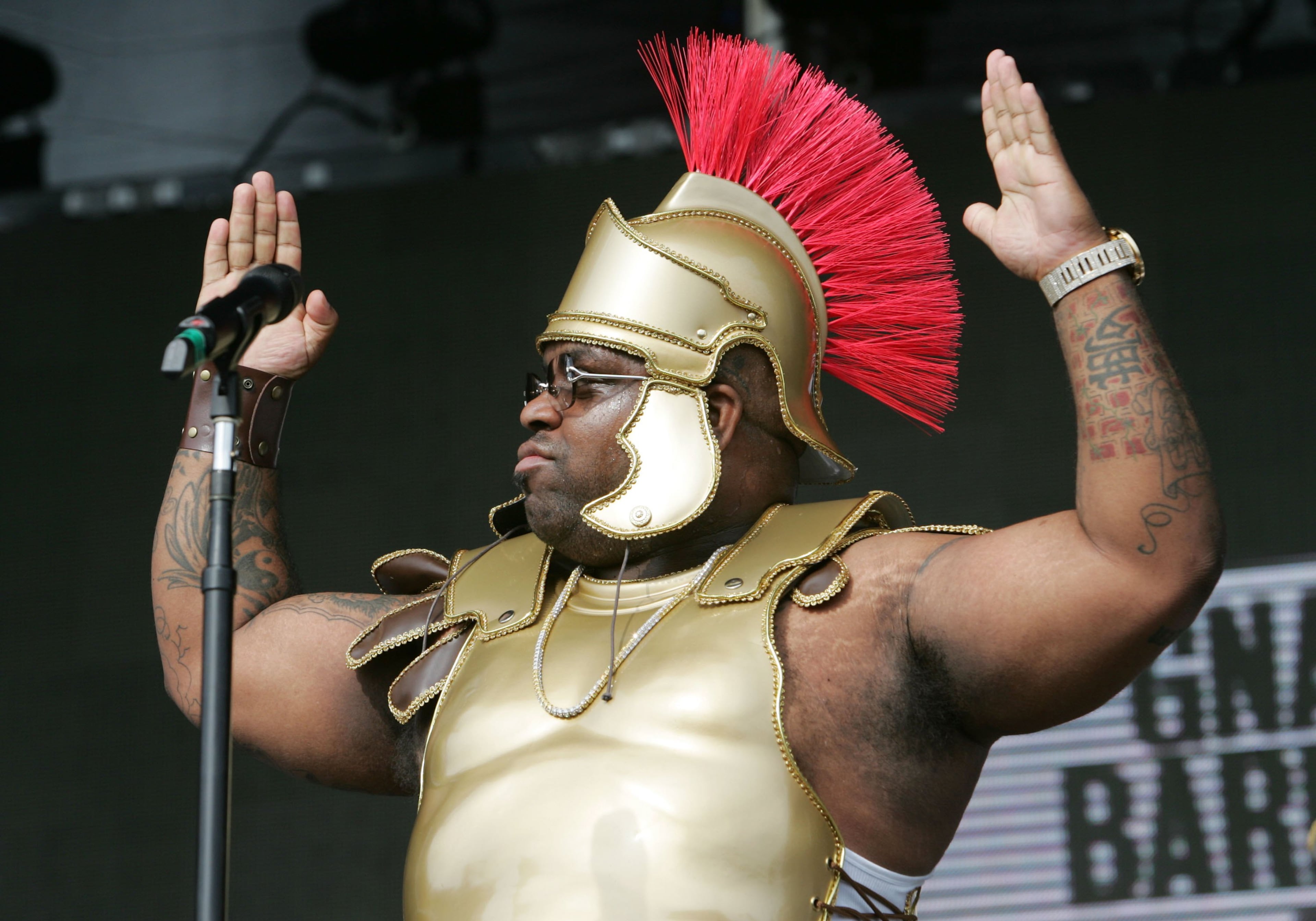 Singer Cee Lo Green of The Gnarls Barkley collaboration performs onstage at the Virgin Festival by Virgin Mobile at Pimlico Race Course on September 23, 2006 in Baltimore, Maryland.