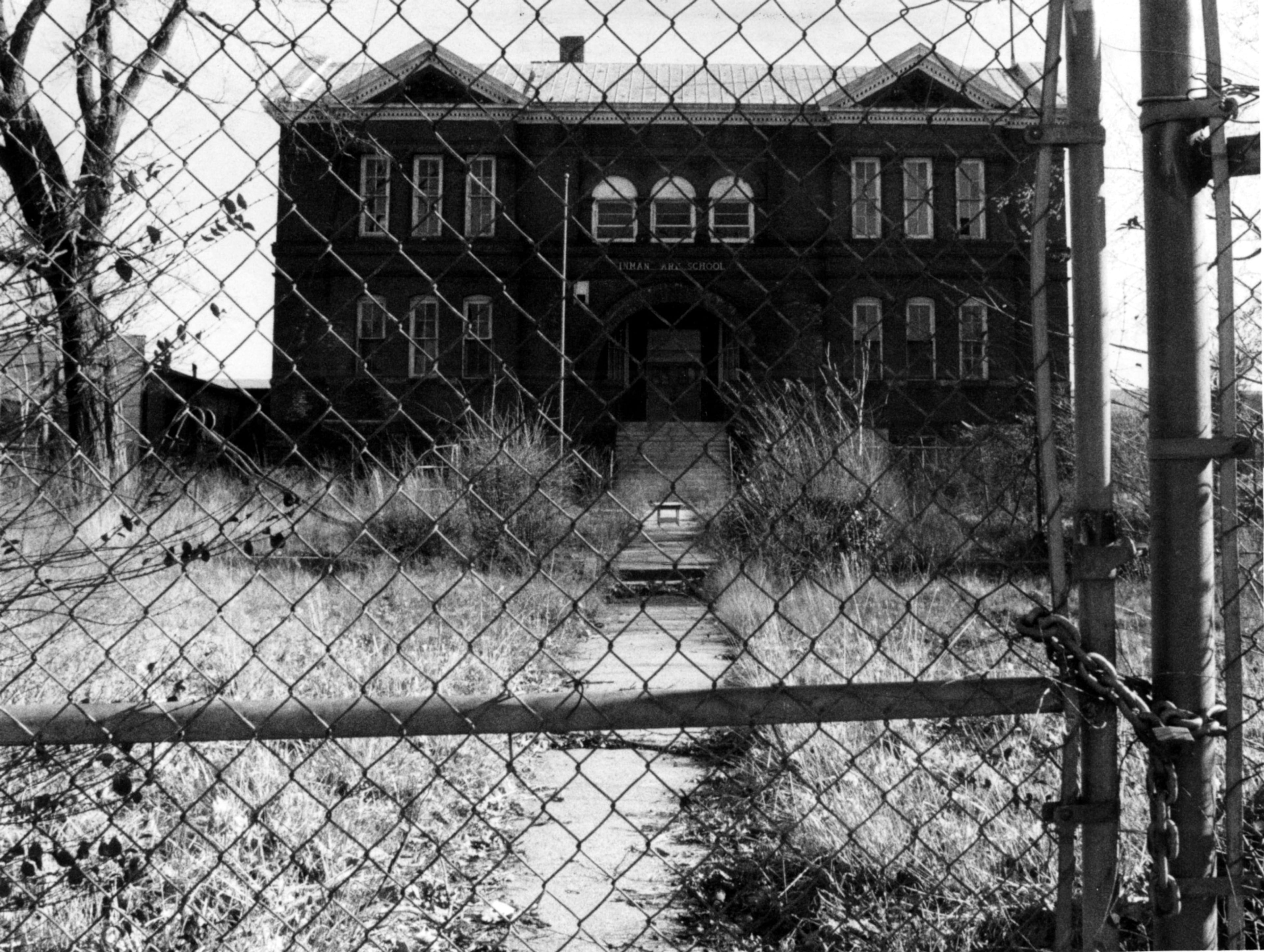 March, 1979: The Inman Park School, 729 Edgewood Ave. Atlanta, Ga. Nearly 100 years old and Atlanta's oldest school building, Inman Park School is in the National Register of Historic Places. This eight-classroom, three story 1892 brick schoolhouse served Atlanta's first suburb for decades and has been converted into 10 apartments. The building is credited to Swedish architect Gootfried Norrman.
