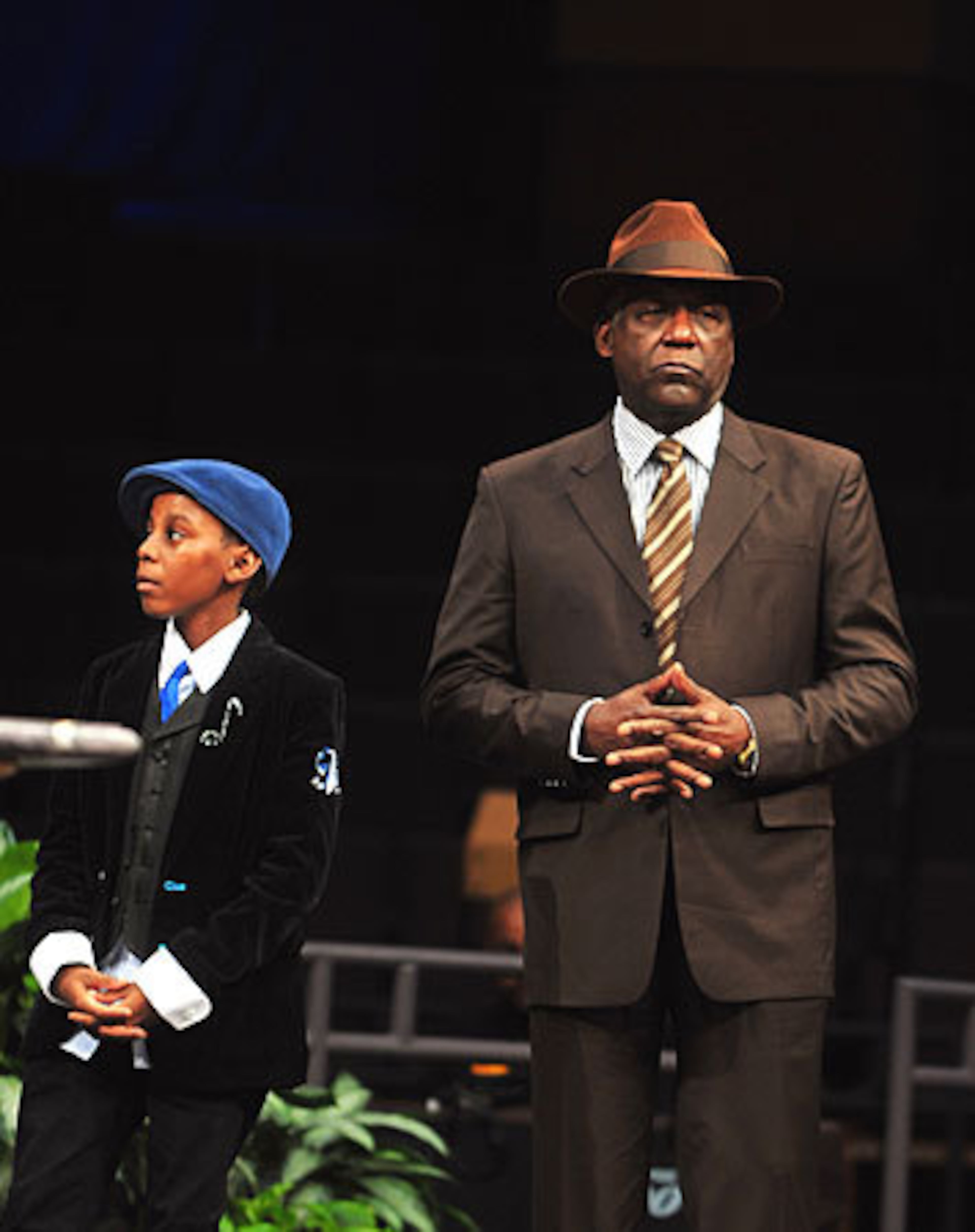 Jonathan Biggs (left), who plays the role of Sammy in "Diary of a Single Mom," poses next to veteran actor Richard Roundtree after the premier of the online series.