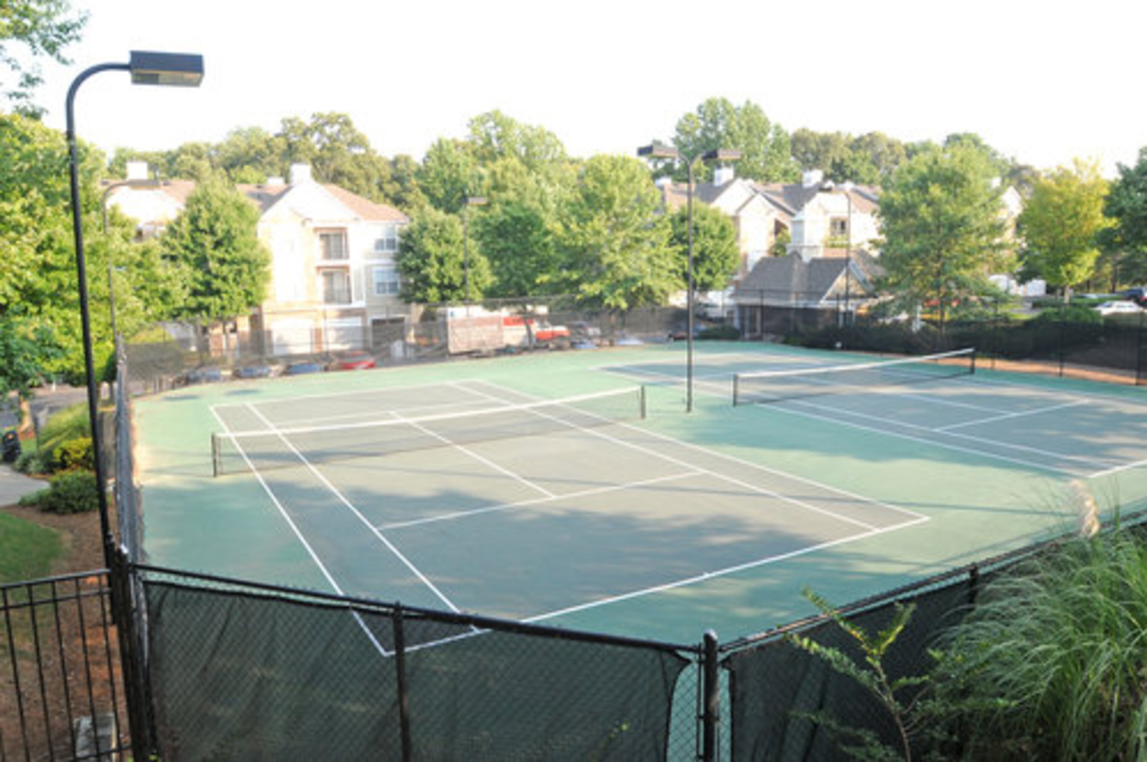The community features two lighted tennis courts.