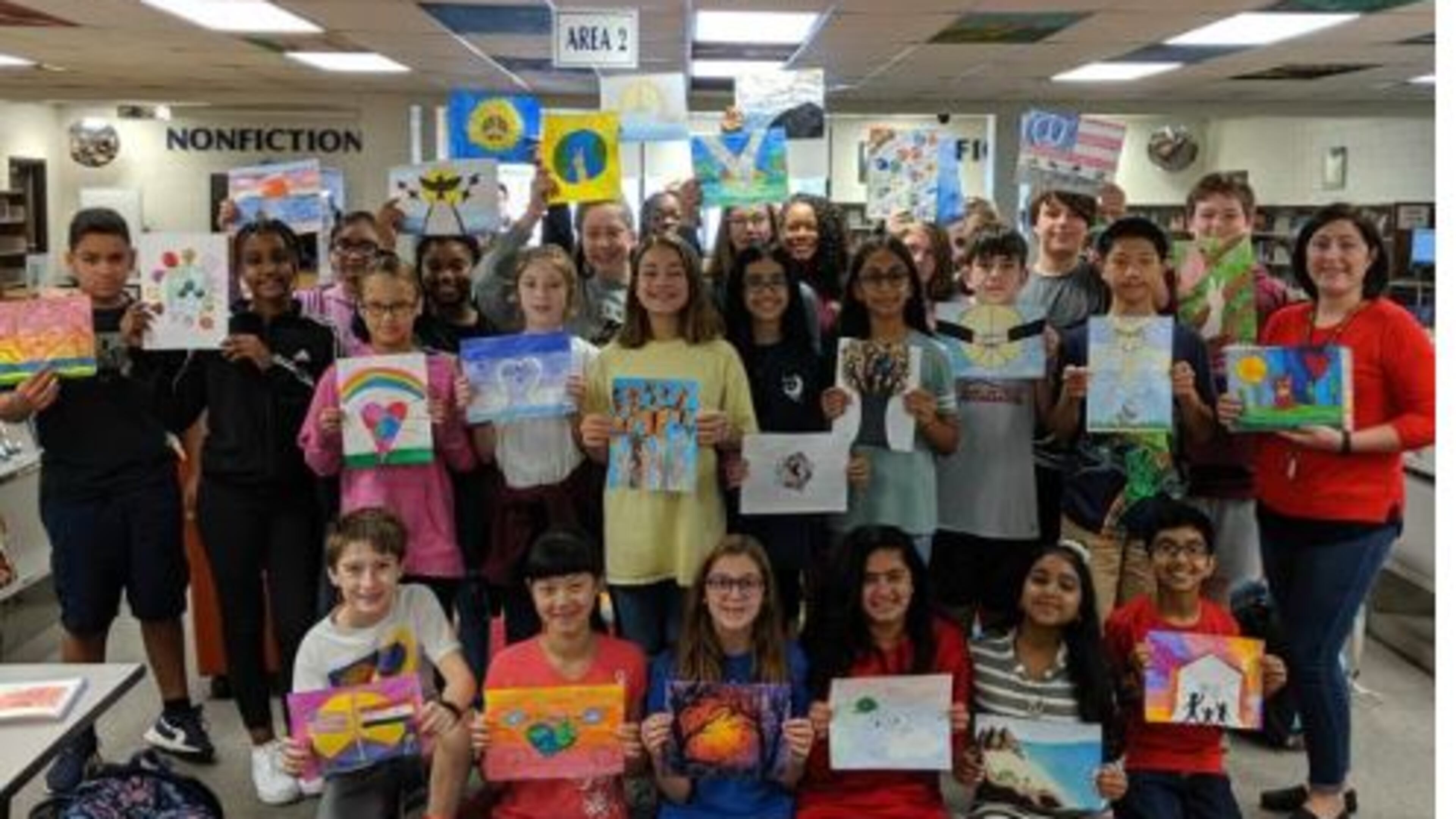 Students in Stephanie Birmingham’s STEAM Art classes at Five Forks Middle School are partnering with students from Syrian Refugee camps in a global art exchange called Memory Project.