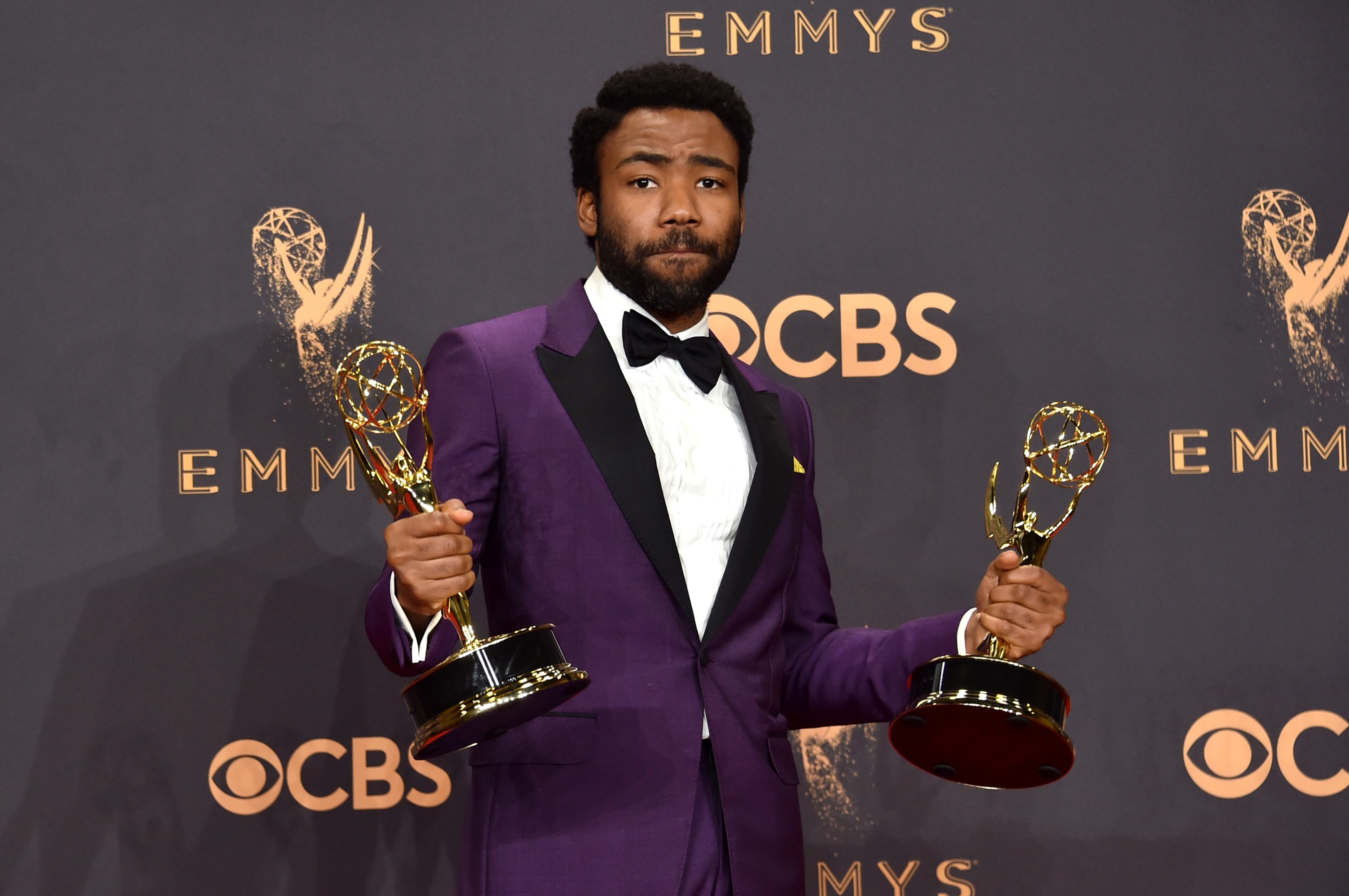 LOS ANGELES, CA - SEPTEMBER 17: Actor Donald Glover, winner of the award for Outstanding Lead Actor in a Comedy Series for 'Atlanta,' poses in the press room during the 69th Annual Primetime Emmy Awards at Microsoft Theater on September 17, 2017 in Los Angeles, California. (Photo by Alberto E. Rodriguez/Getty Images)