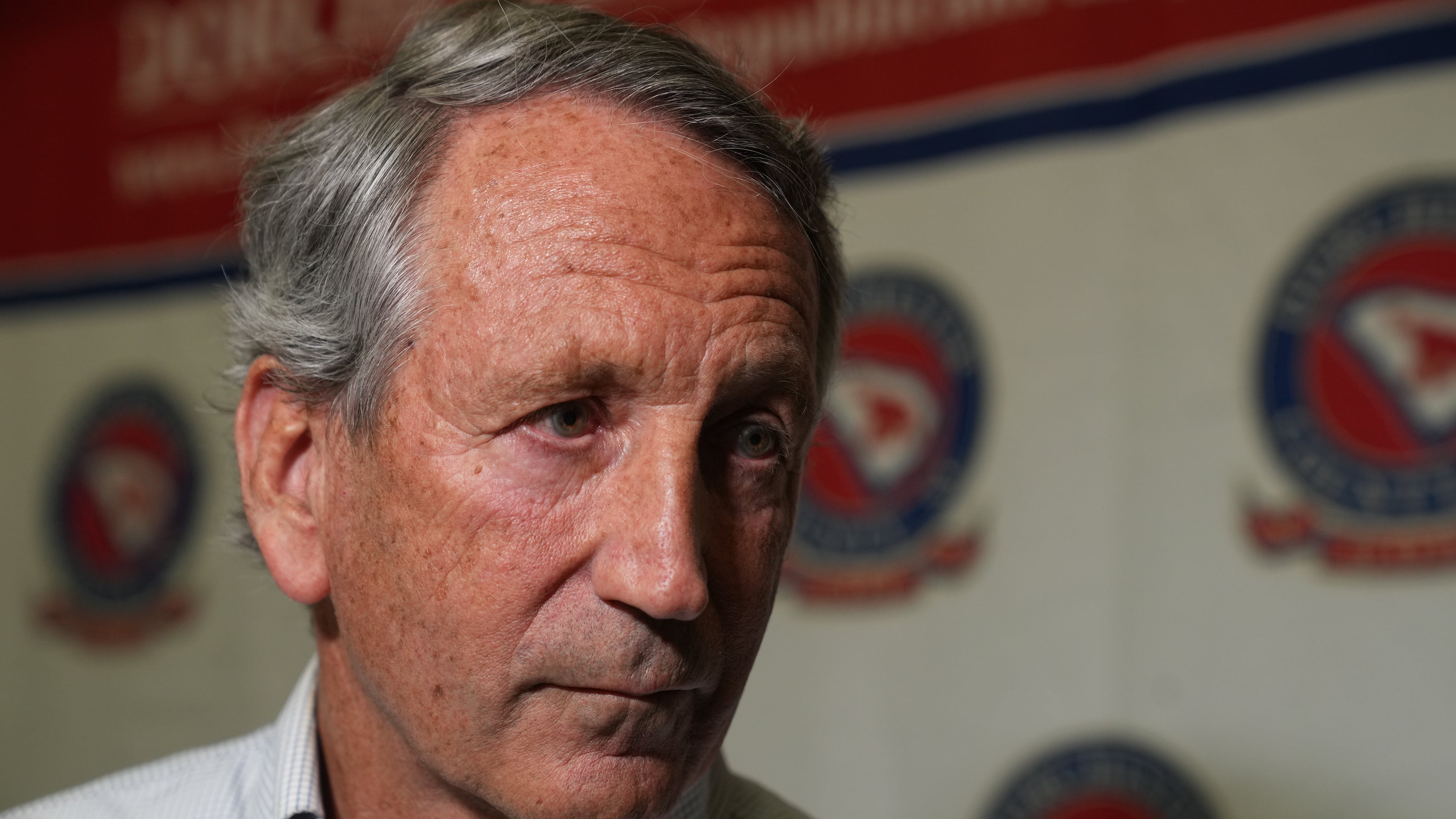 Mark Sanford, former congressman and South Carolina governor, takes questions from reporters as he campaigns for his former U.S. House seat at a Dorchester County GOP event Thursday, April 9, 2026, in Summerville, S.C. (AP Photo/Meg Kinnard)