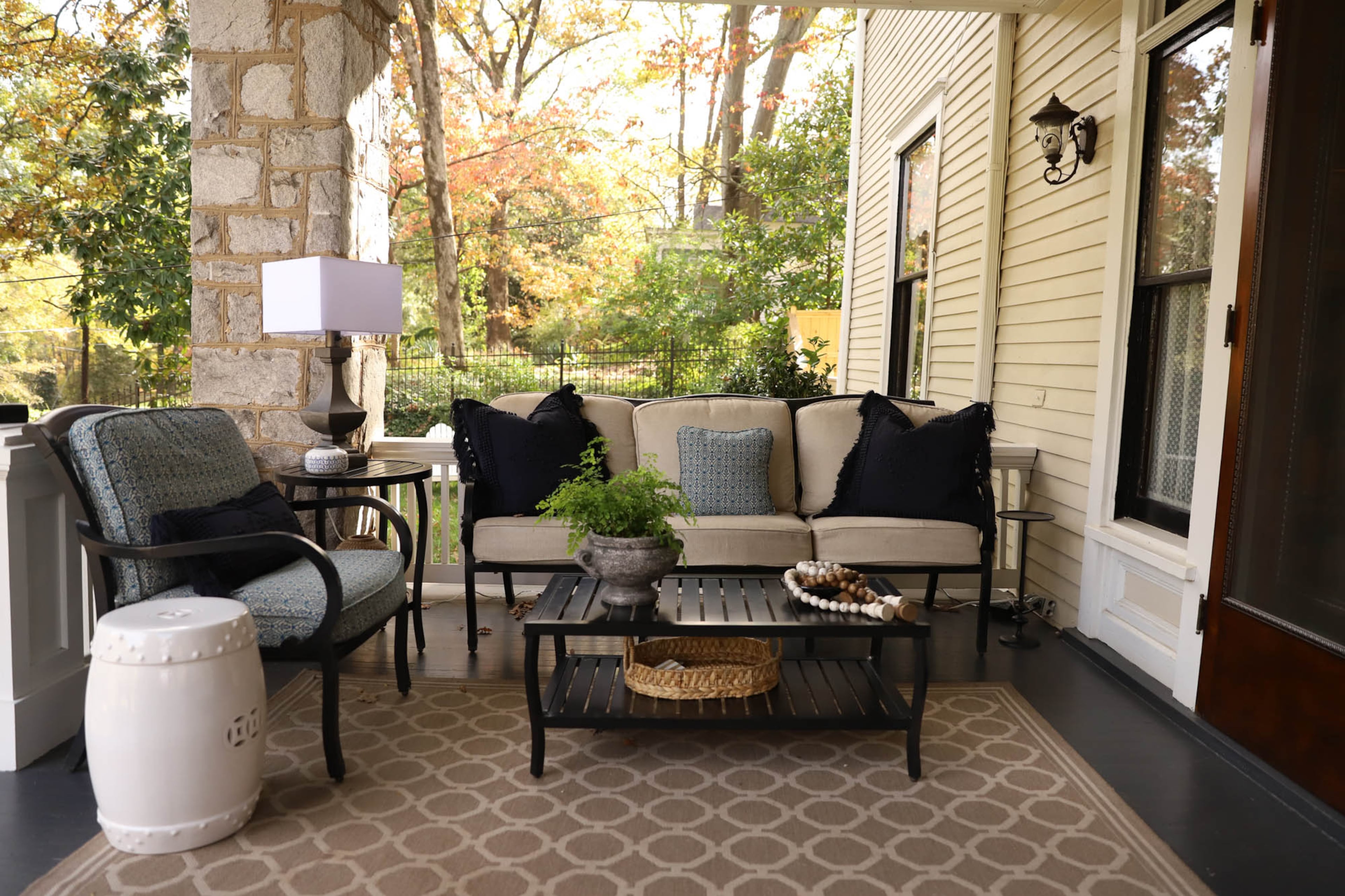With cozy furnishings and views of Grant Park, the porch is Brittney Gove's favorite part of the house to read, listen to music or hang out with her kids.