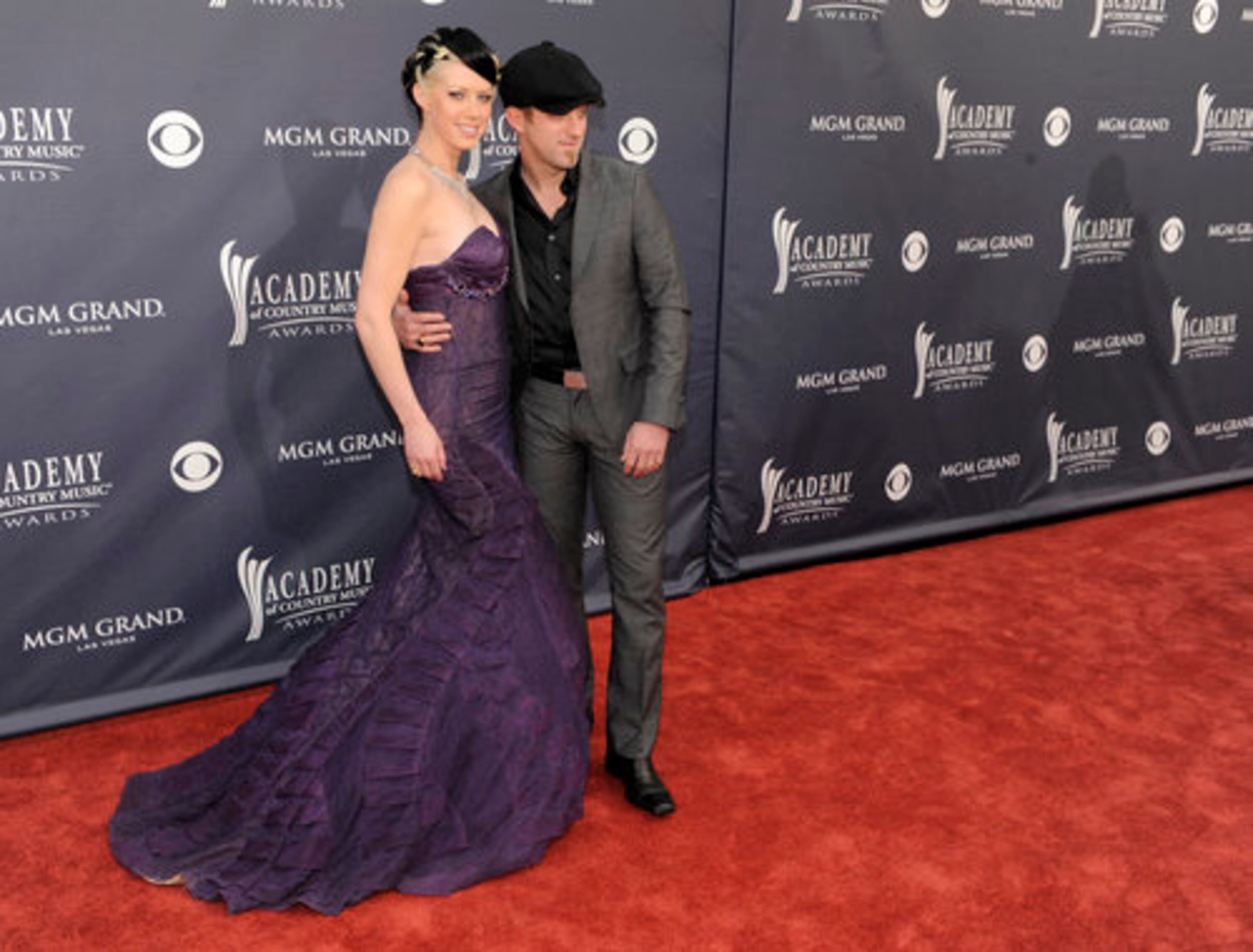Shawna Thompson, left, and Keifer Thompson of Thompson Square arrive at the 46th Annual Academy of Country Music Awards in Las Vegas on Sunday, April 3, 2011.