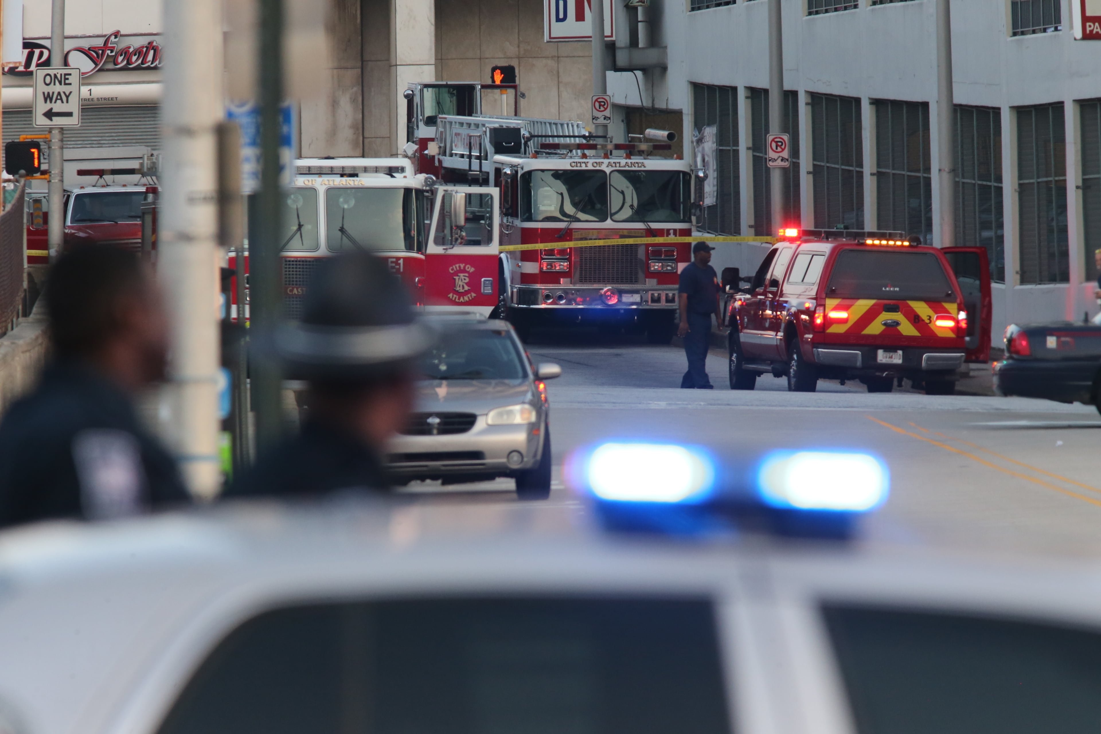 Officers were still on the scene just before 7 a.m. Mark Arum in the WSB 24-hour Traffic Center suggested that motorists avoid Decatur, Wall and Pryor streets as well as Martin Luther King Jr. Drive. JOHN SPINK/JSPINK@AJC.COM