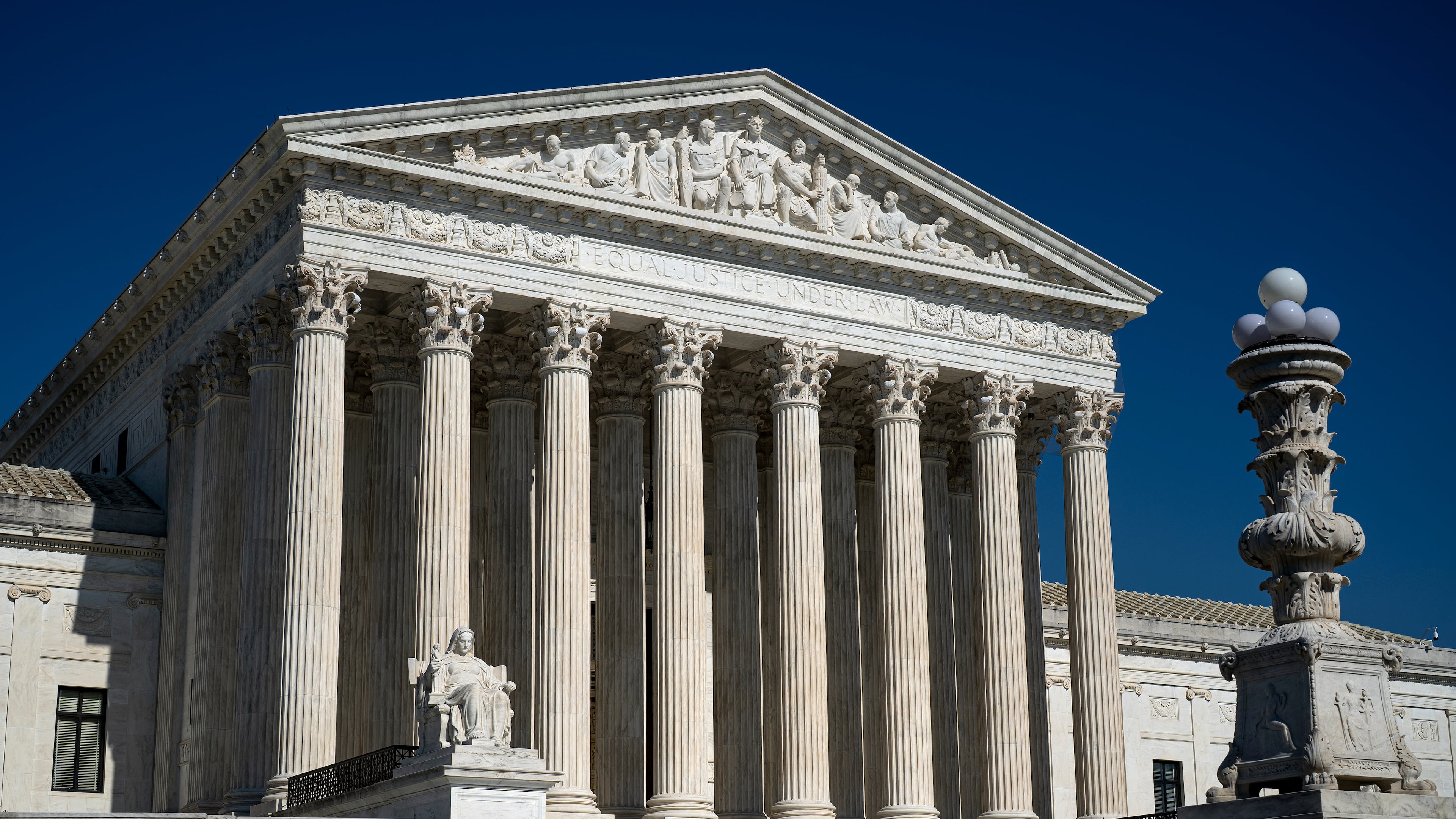 The Supreme Court is seen in Washington, Monday, May 18, 2026. (AP Photo/J. Scott Applewhite)