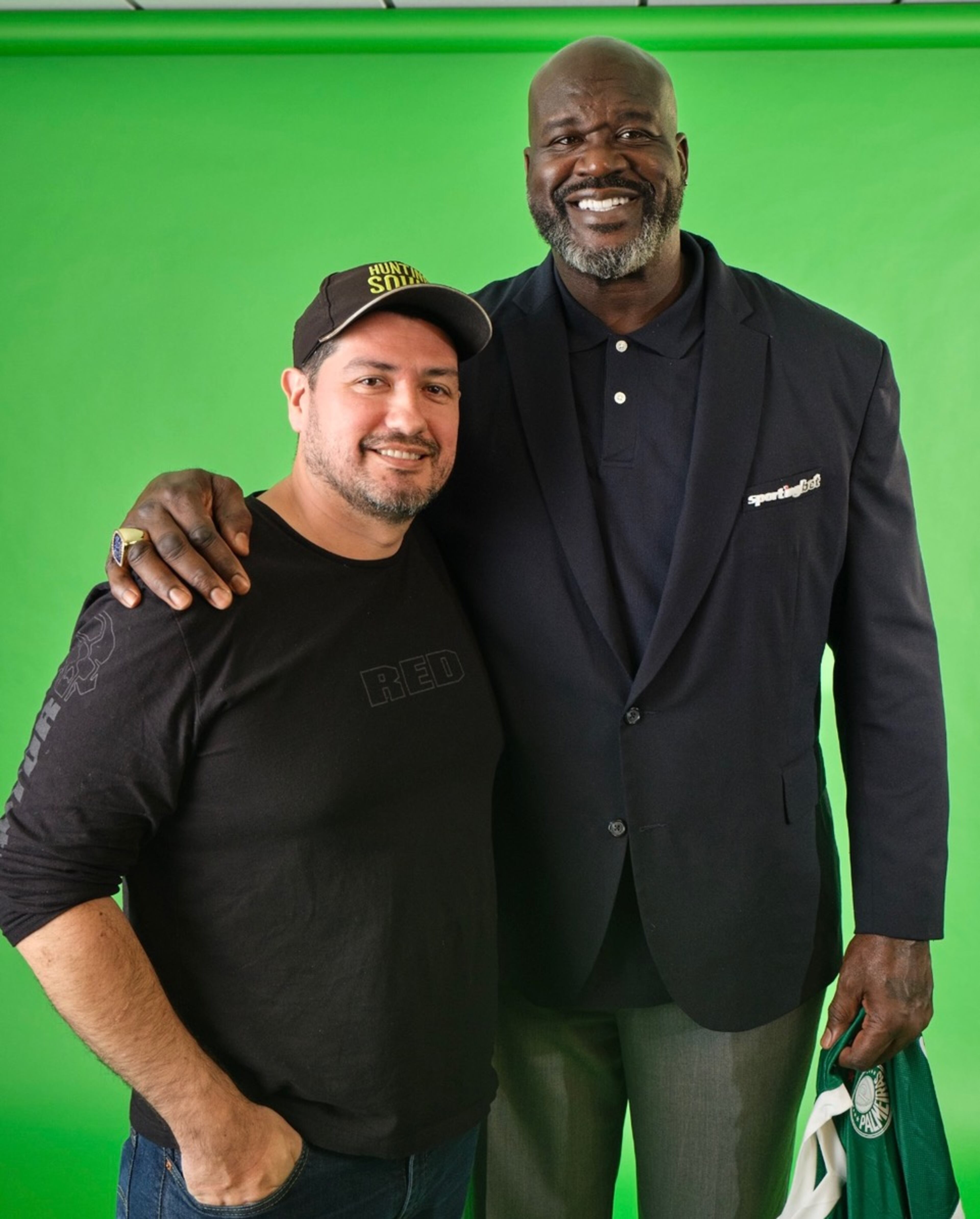 Diego Silva Acevedo worked on a commercial with Shaquille O’Neal. It hasn't aired yet so mum's the word on the advertiser. (Courtesy of Diego Silva Acevedo and Kelly Young-Silva)