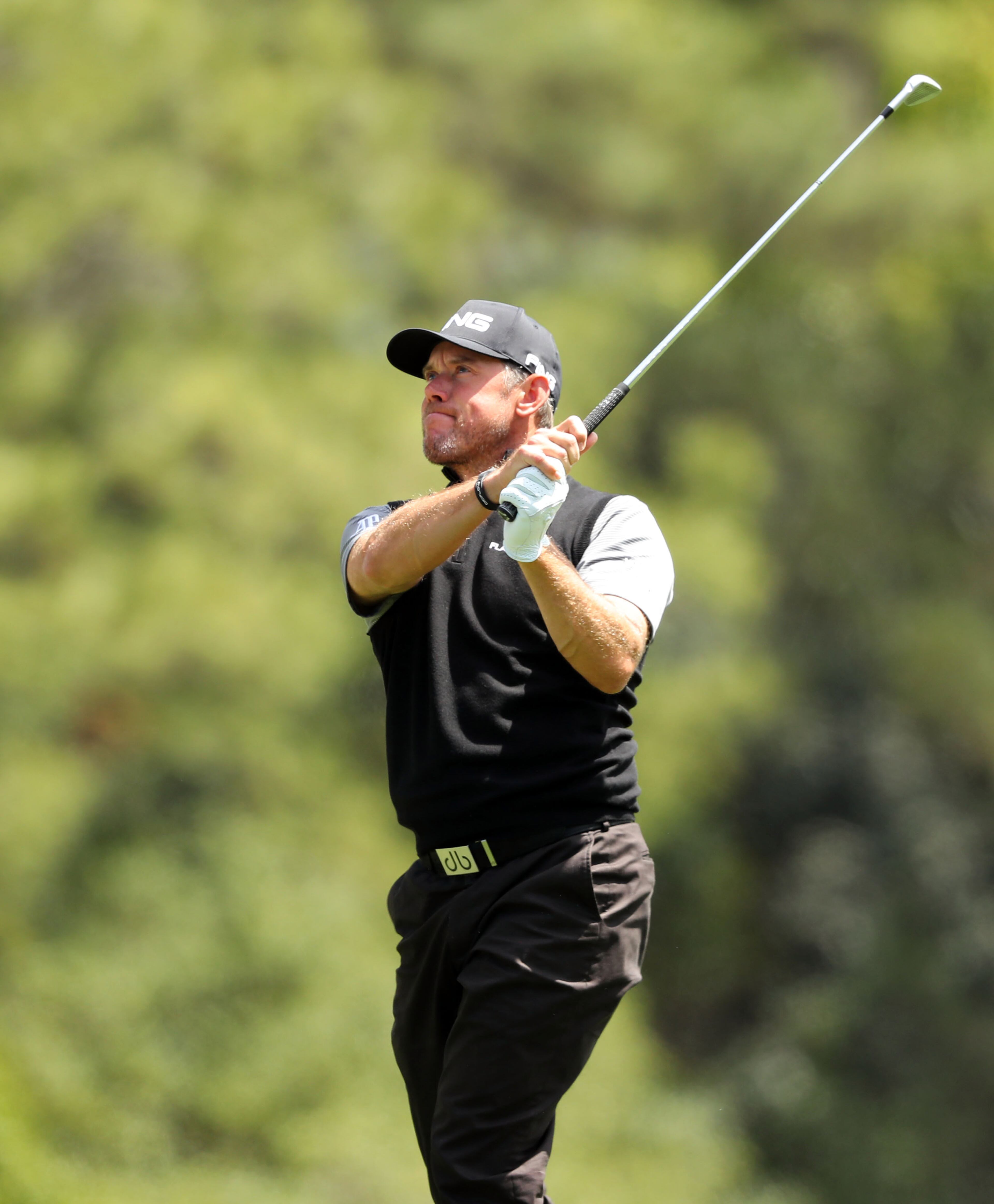 April 8, 2017 AUGUSTA Lee Westwood hits his shot on the 1st fairway. Play begins in the third round of the 81st Masters tournament at the Augusta National Golf Club, Saturday, April 8, 2017. CURTIS COMPTON/ AJC