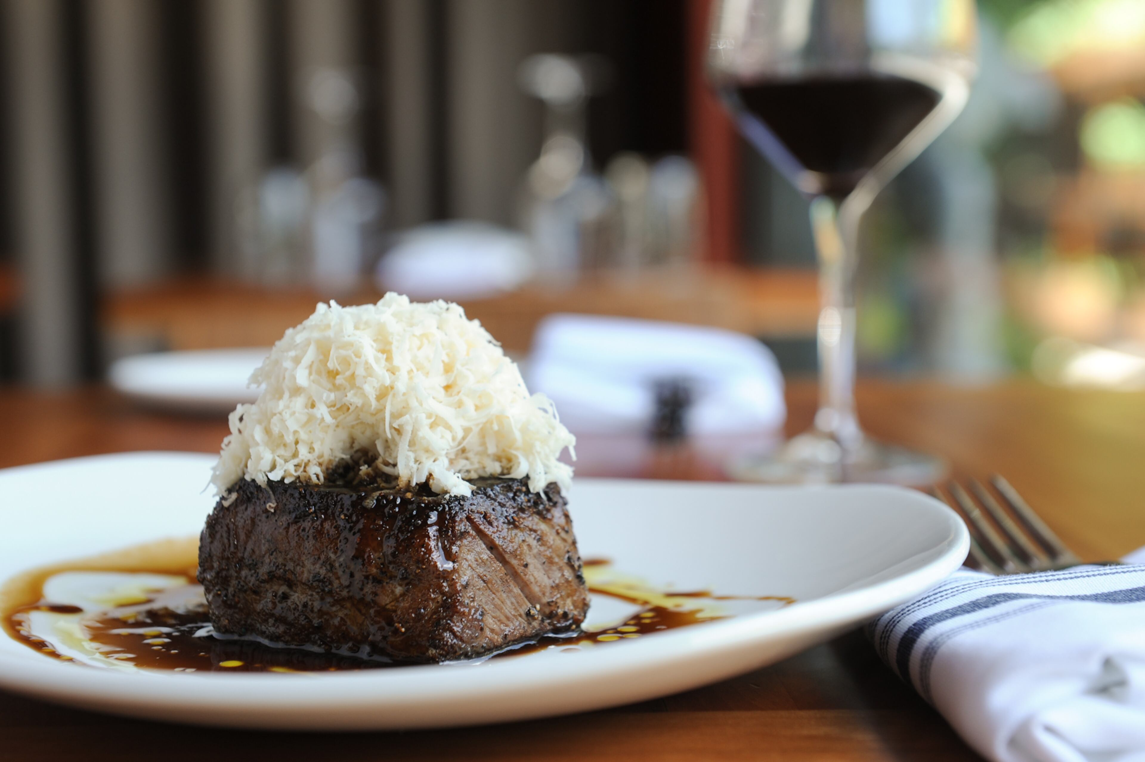 Shell steak with espresso and horseradish at KR Steakbar. (BECKY STEIN)