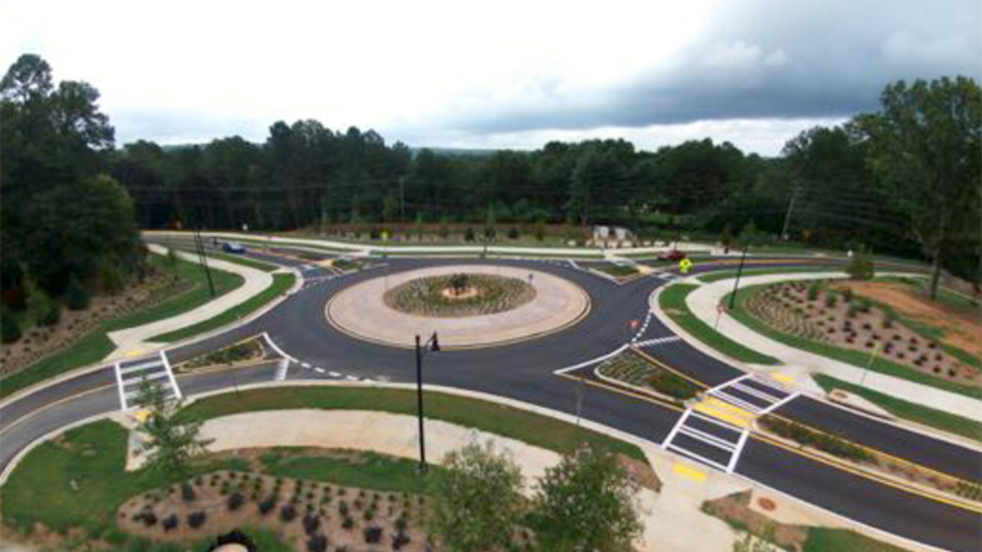 The roundabout at Bell and Boles roads in Johns Creek would get a mixed-metal sculpture of a horse under a Public Art Board proposal. CITY OF JOHNS CREEK