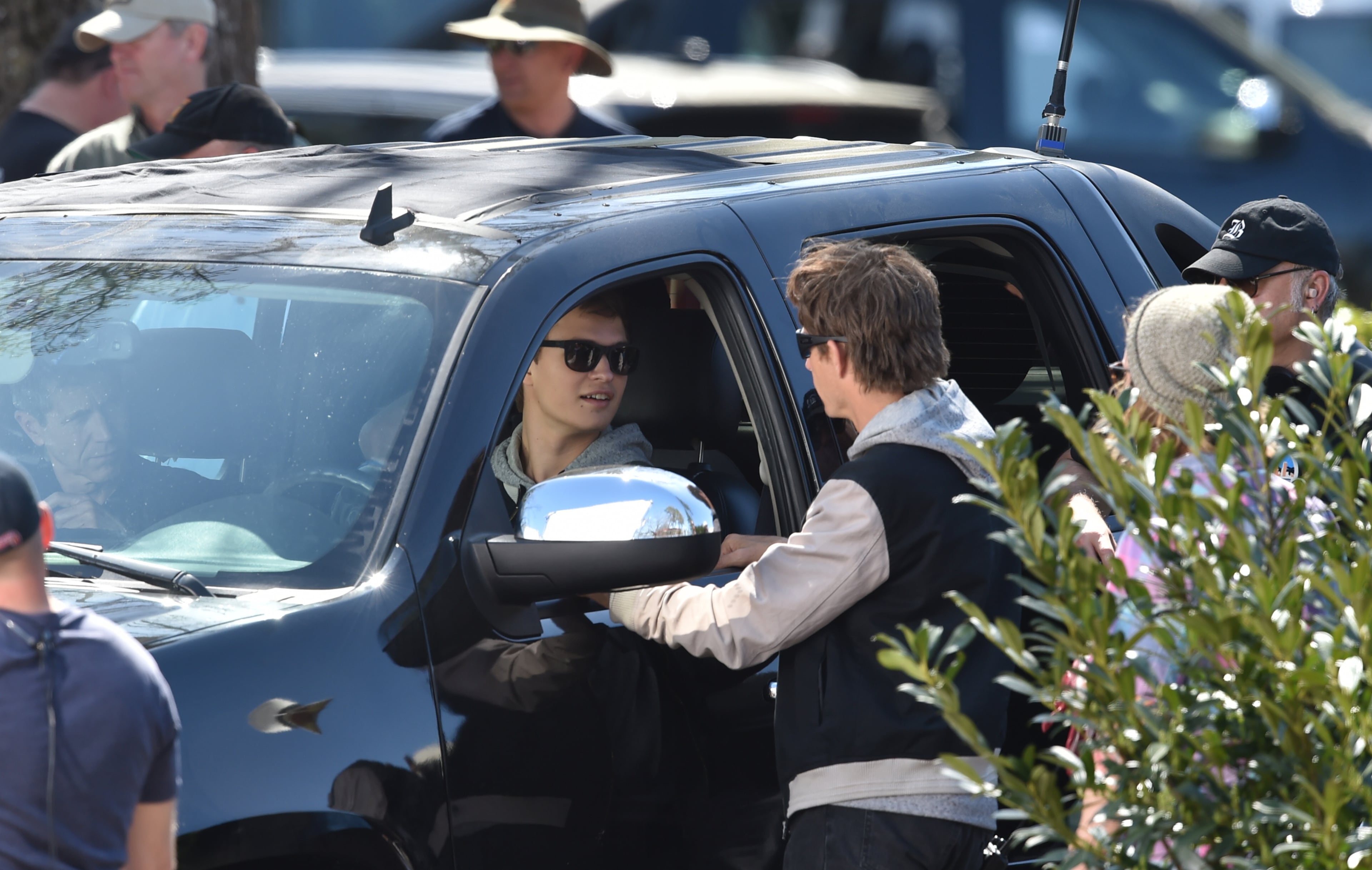 Ansel Elgort plays the getaway driver for a crime boss in "Baby Driver." Here's a photo of him on set in Atlanta. AJC photo: Brant Sanderlin