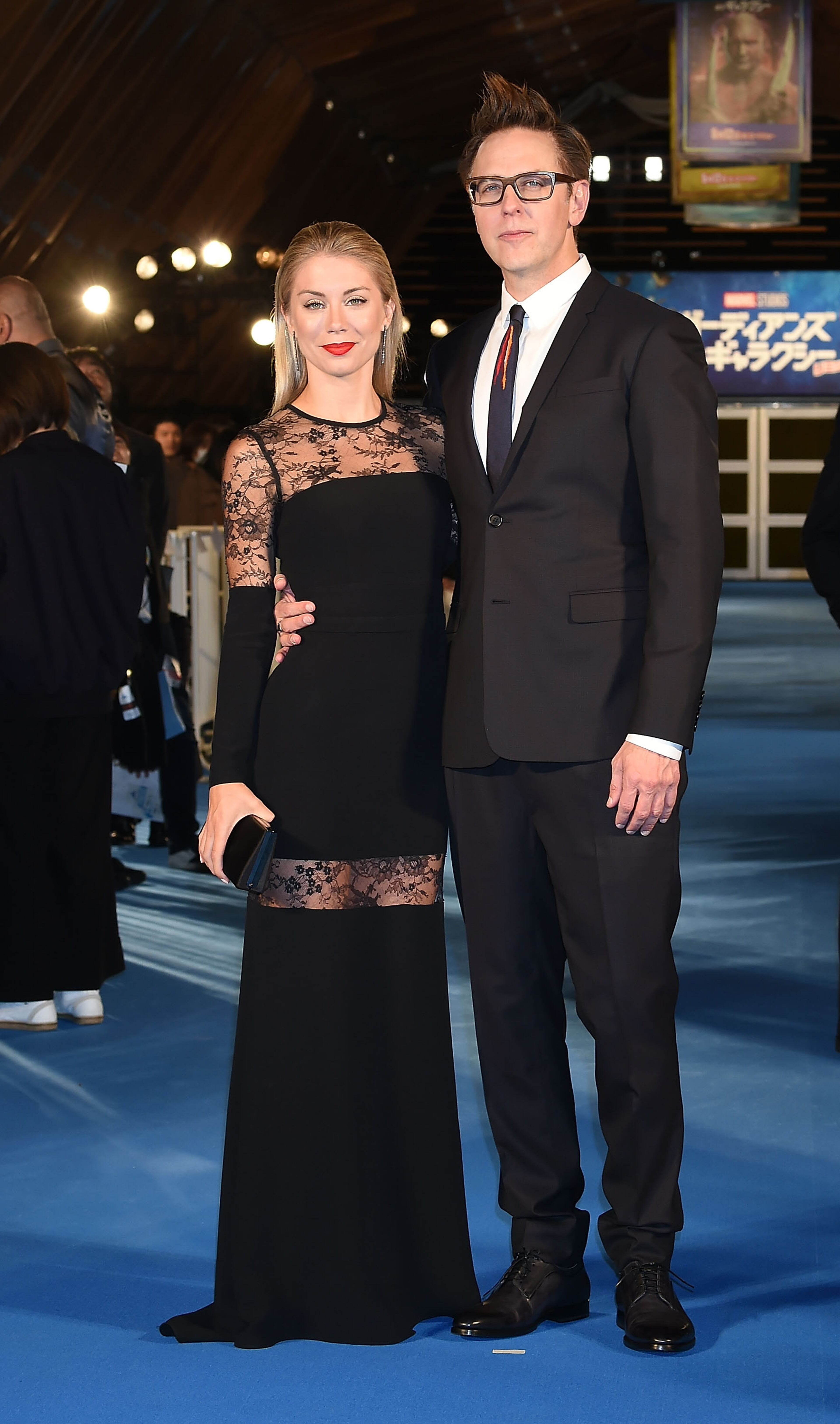TOKYO, JAPAN - APRIL 10: Actress Jennifer Holland and director James Gunn attend the 'Guardians of the Galaxy Vol.2' red carpet at Brillia Running Stadium on April 10, 2017 in Tokyo, Japan. (Photo by Jun Sato/WireImage)