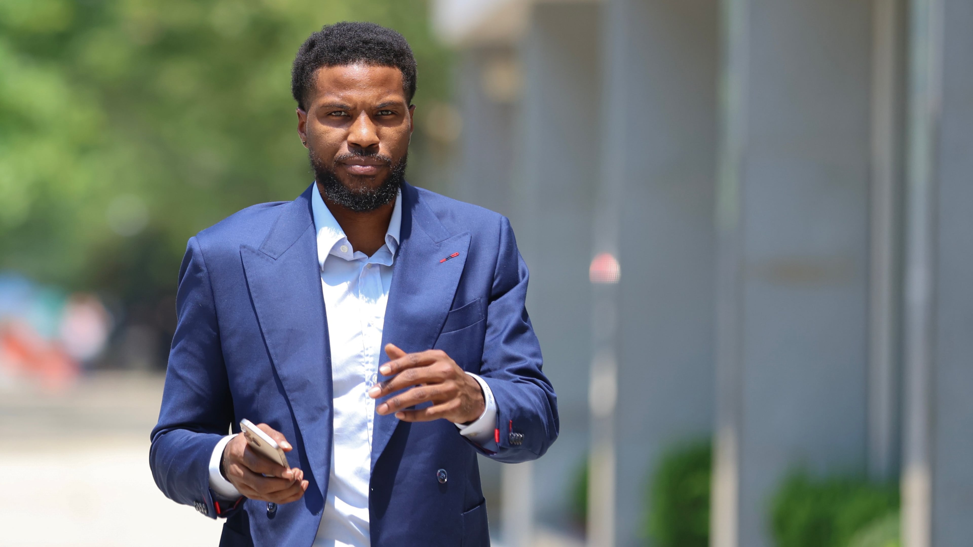 Former NBA player Malik Beasley arrives outside of Brooklyn federal court, Wednesday, July 1, 2026, in New York. (AP Photo/Heather Khalifa) CORRECTION: name of the photographer corrected to Heather Khalifa instead of Yuki Iwamura