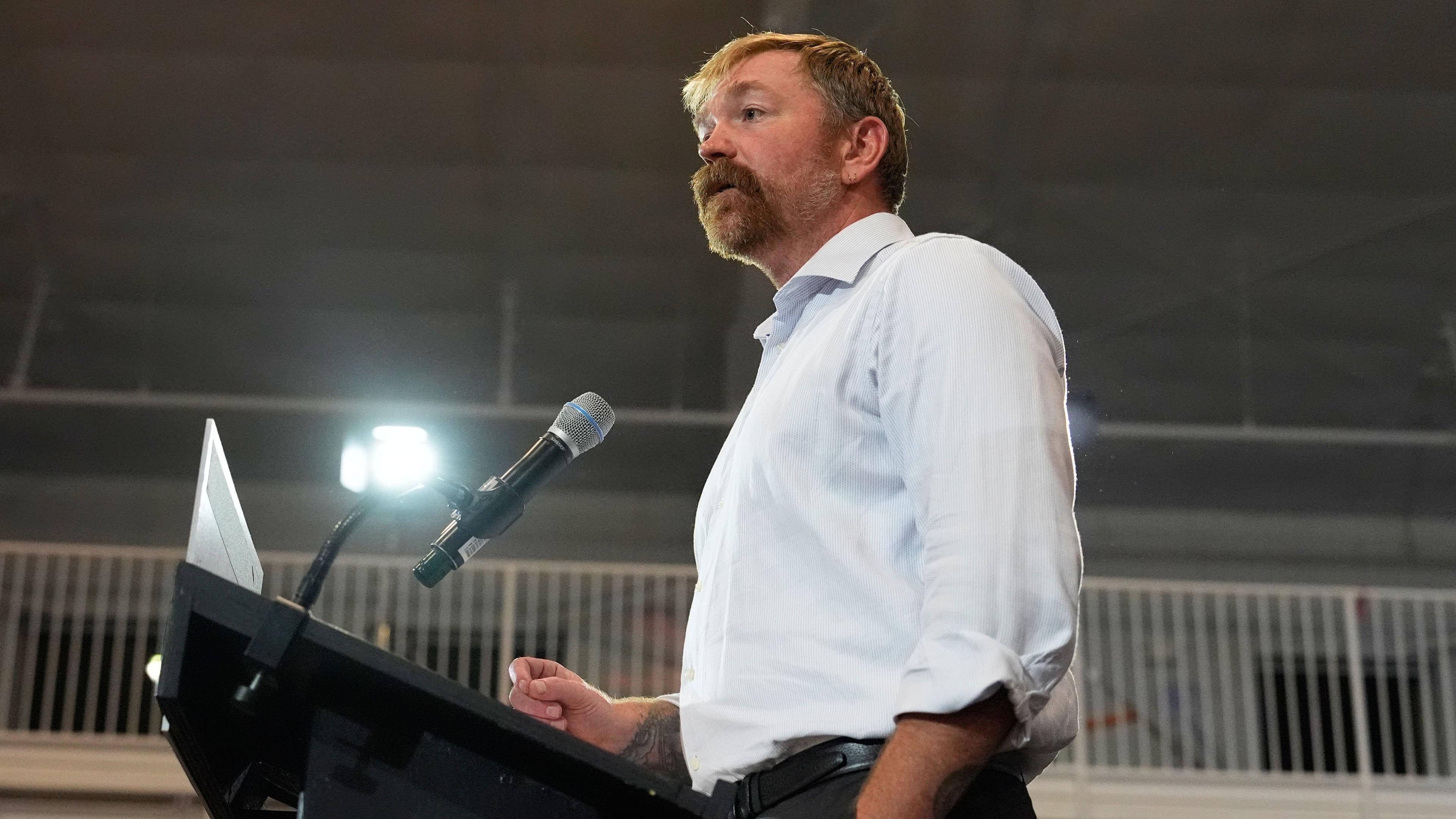 Democratic U.S. Senate candidate Graham Platner speaks during a primary election night watch party after winning the Democratic nomination Tuesday, June 9, 2026, in Blue Hill, Maine. (AP Photo/Robert F. Bukaty)