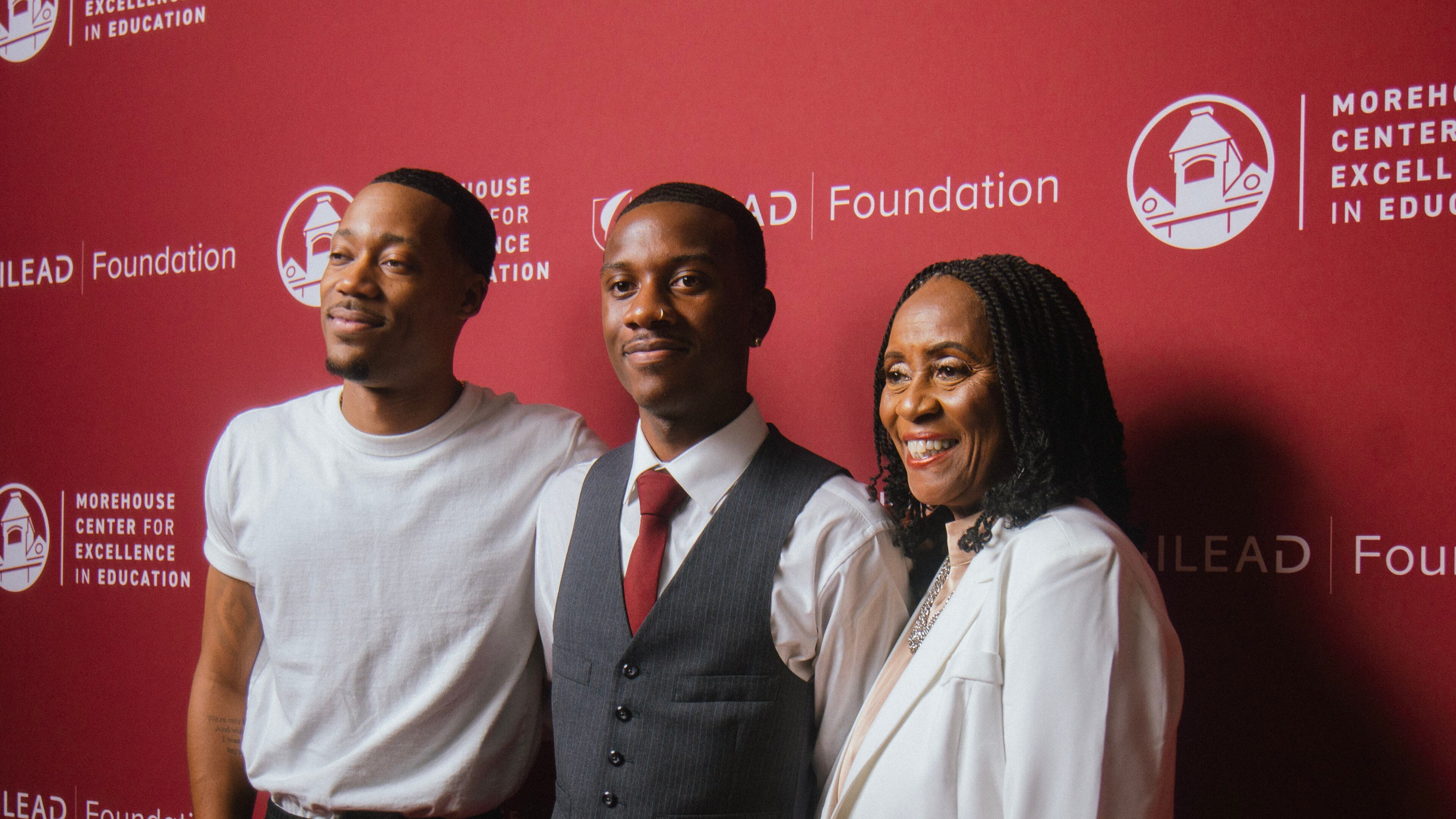 Actor Tyler James Williams (left) and the teacher who inspired 'Abbott Elementary,' Joyce Abbott (right), joined a panel discussion hosted by the Morehouse Center for Excellence in Education Monday night. (Photo Courtesy of Elise Sampson)