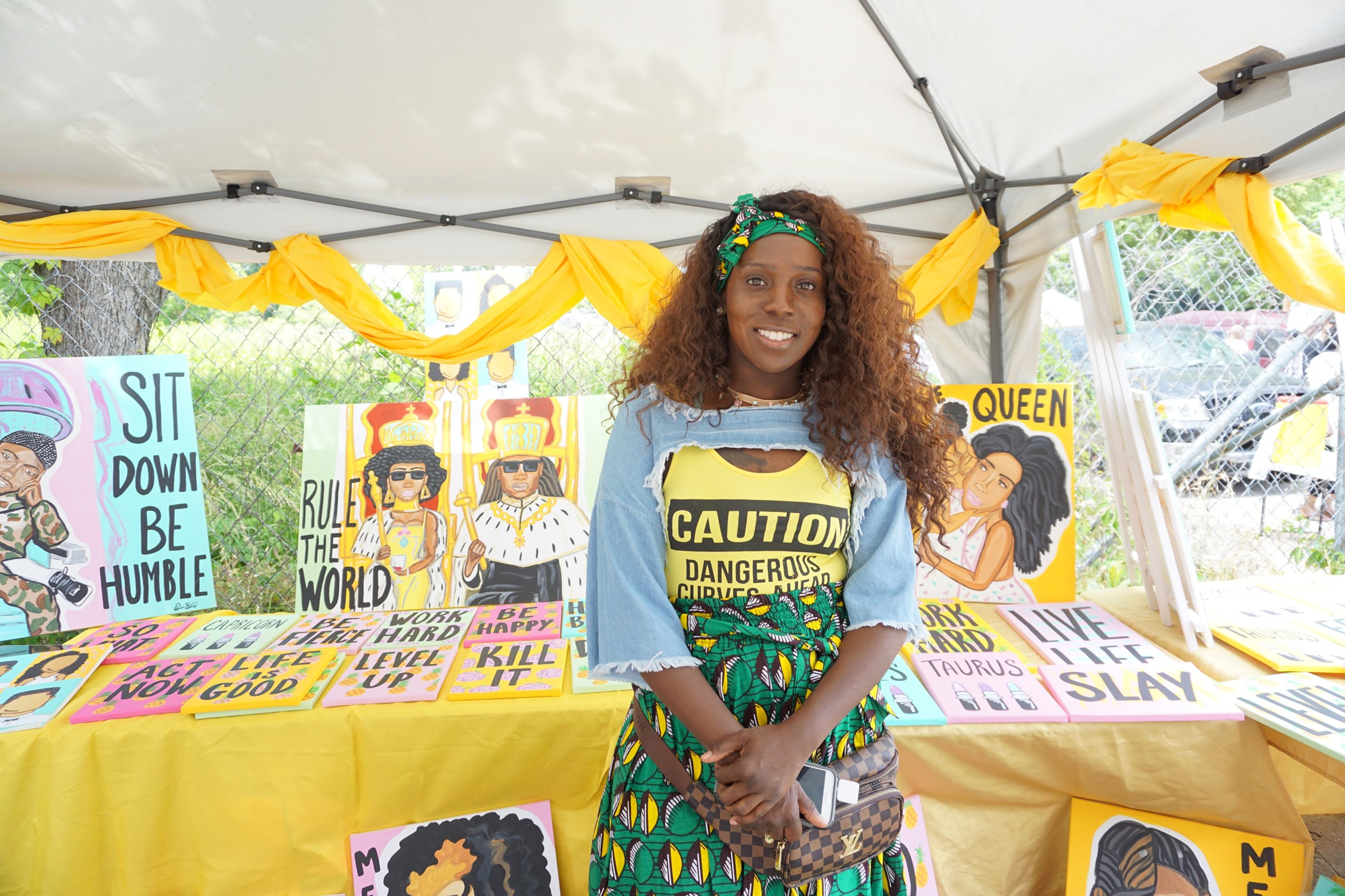 Erica Bilal at an art booth at the Sweet Auburn SpringFest 2017 on May 13, 2017.
