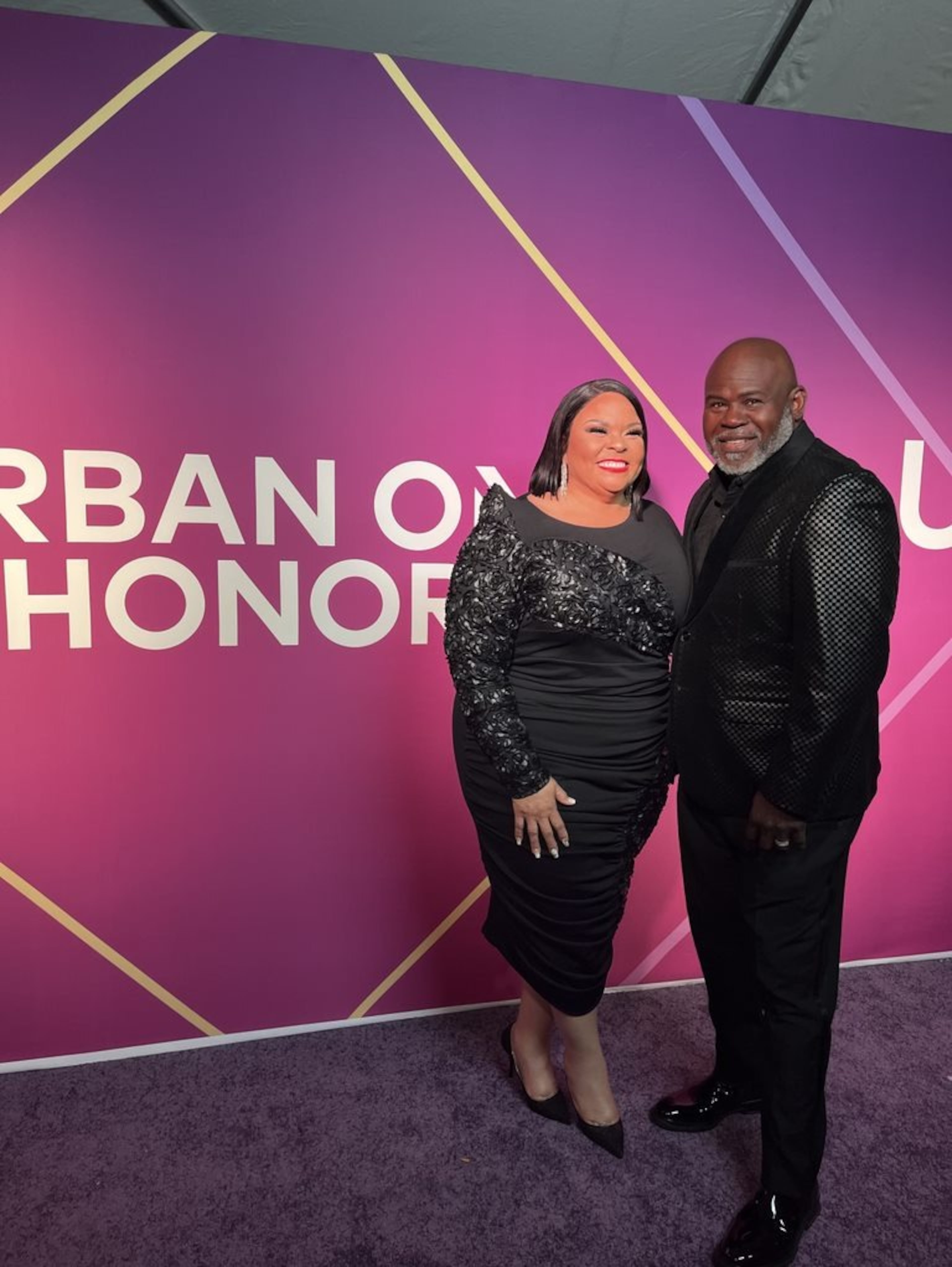 David and Tamela Mann at the Urban One Honors red carpet (2022)