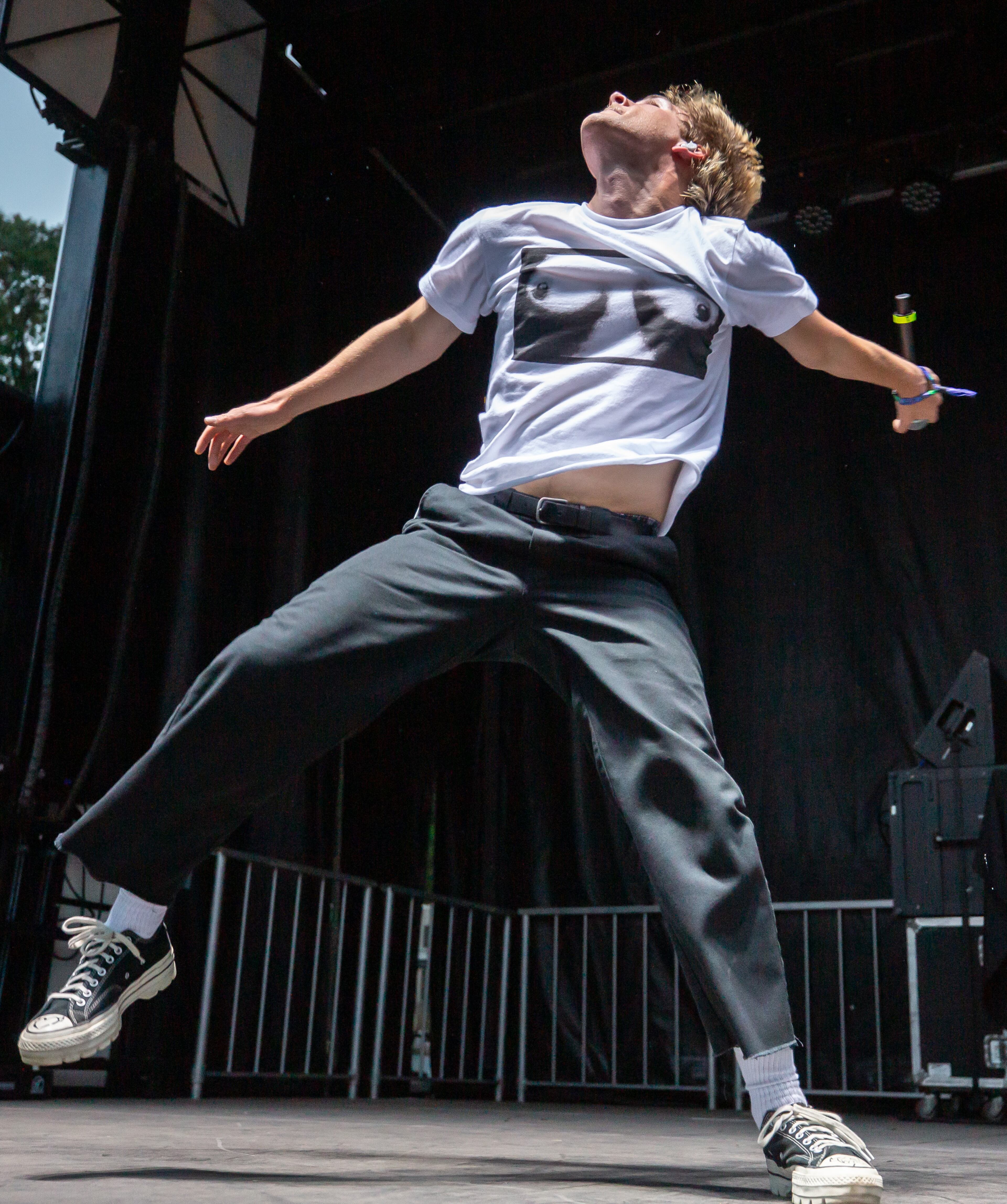 Joey Valence & Brae brought the party to the Criminal Records stage during the first day of Shaky Knees on Friday, Sept. 19, 2025, in Piedmont Park in Atlanta. (Ryan Fleisher for the AJC)