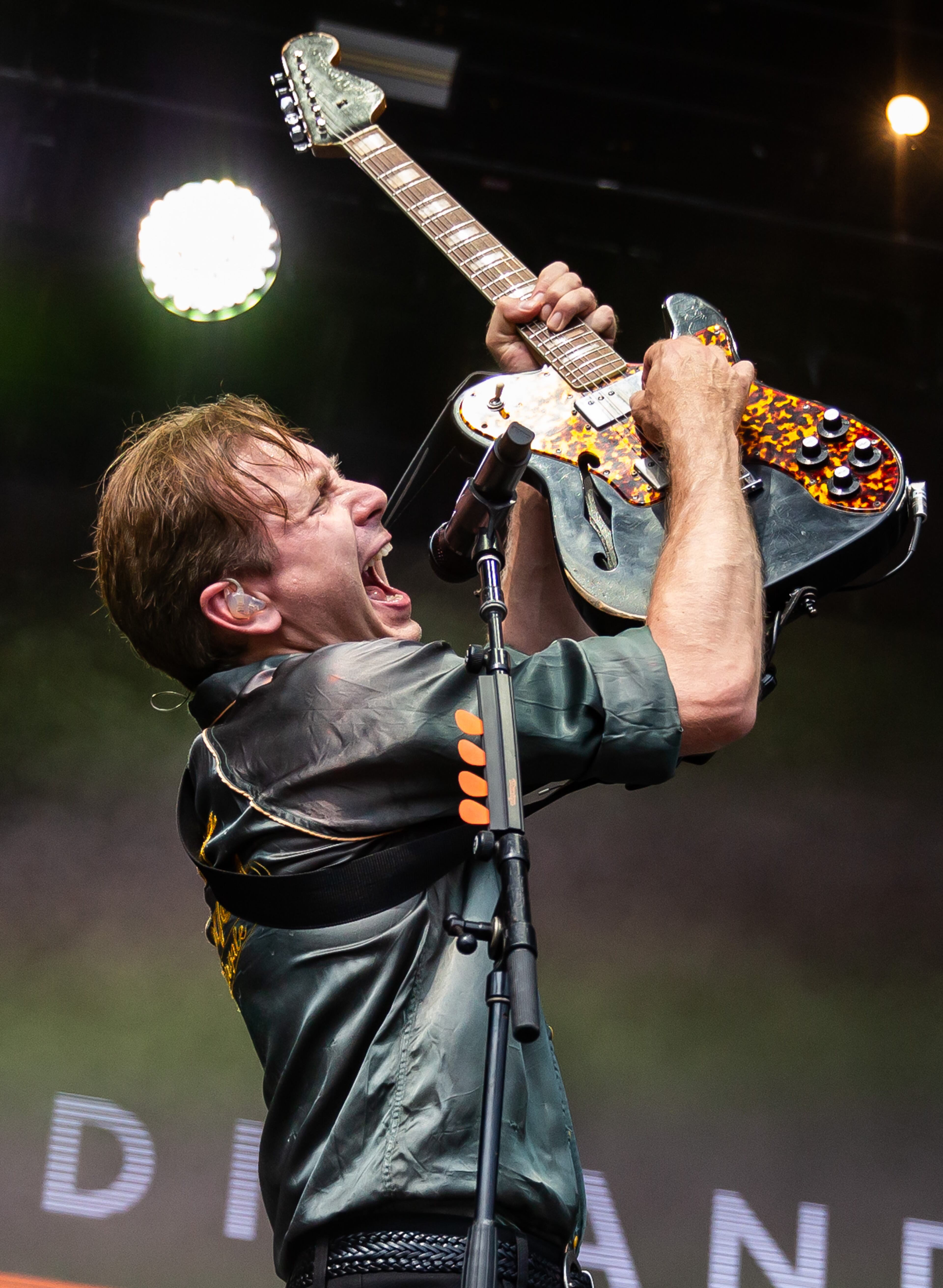 Atlanta, Ga. — Franz Ferdinand jumped around in 90-degree heat and played their indie-rock hits on Sunday, Sept. 21, 2025, at Piedmont Park. (RYAN FLEISHER FOR THE ATLANTA JOURNAL-CONSTITUTION)