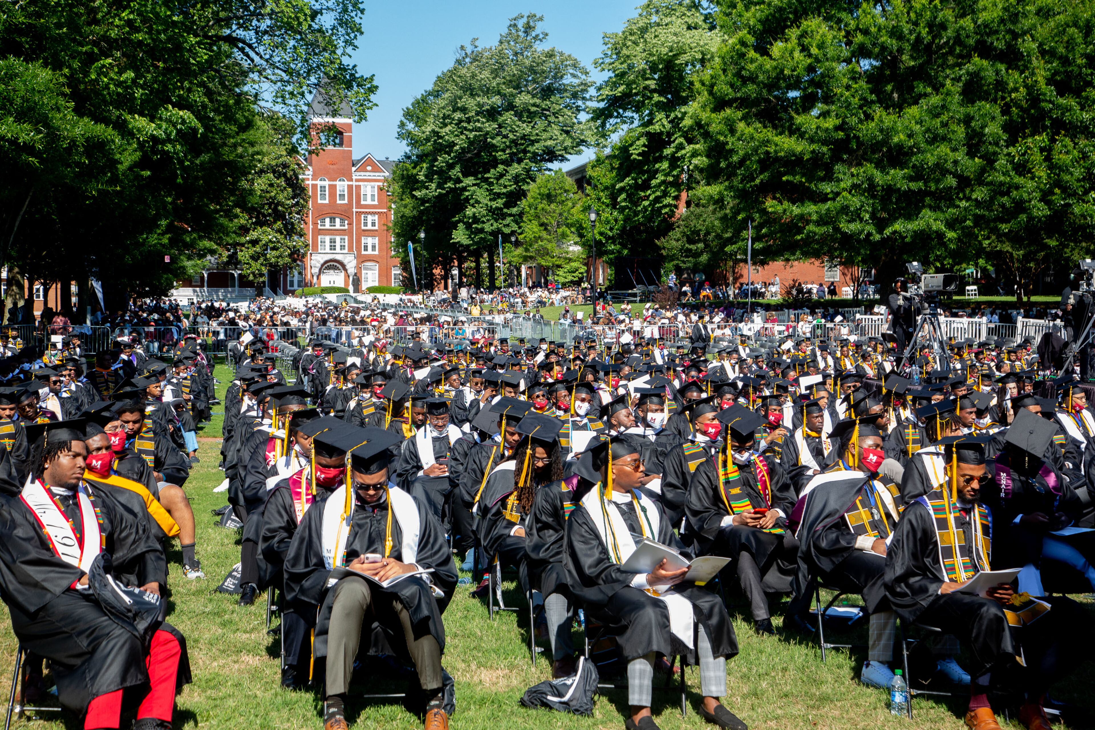 Graduates and family fill the Century Campus at Morehouse College during the 137th commencement that celebrates the classes of 2020 and 2021 on Sunday, May 16, 2021. (Photo: Steve Schaefer for The Atlanta Journal-Constitution)
