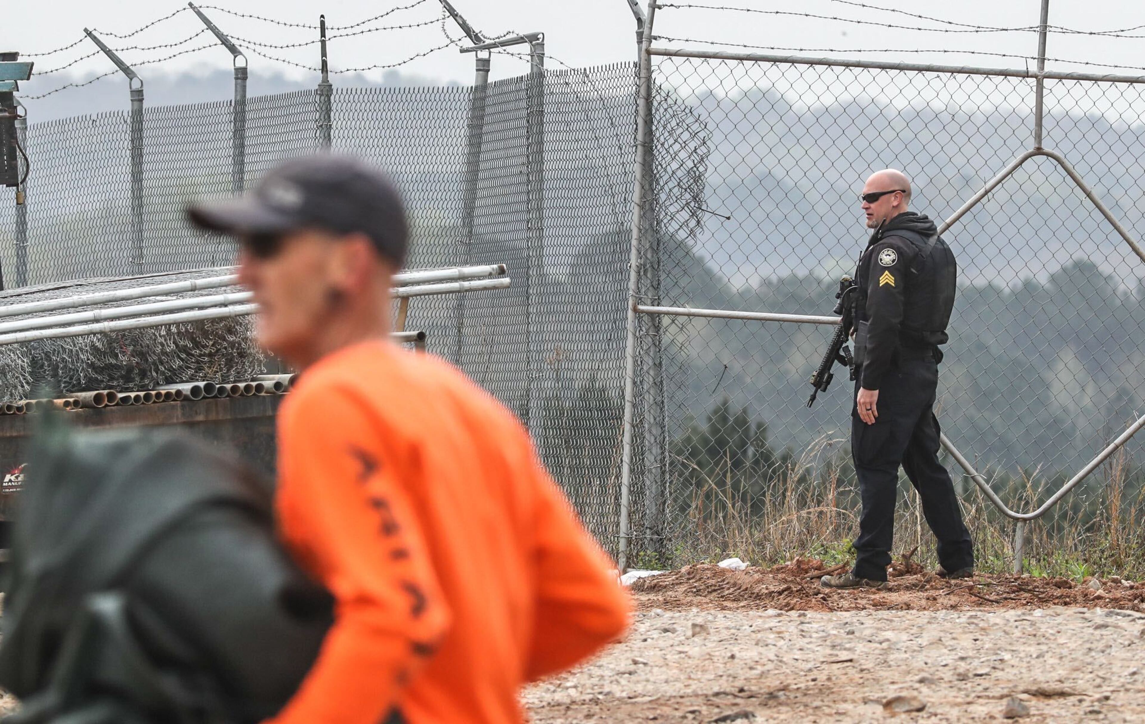 The construction site for the new Atlanta Police Department training facility is seen Monday morning hours after violent protests.