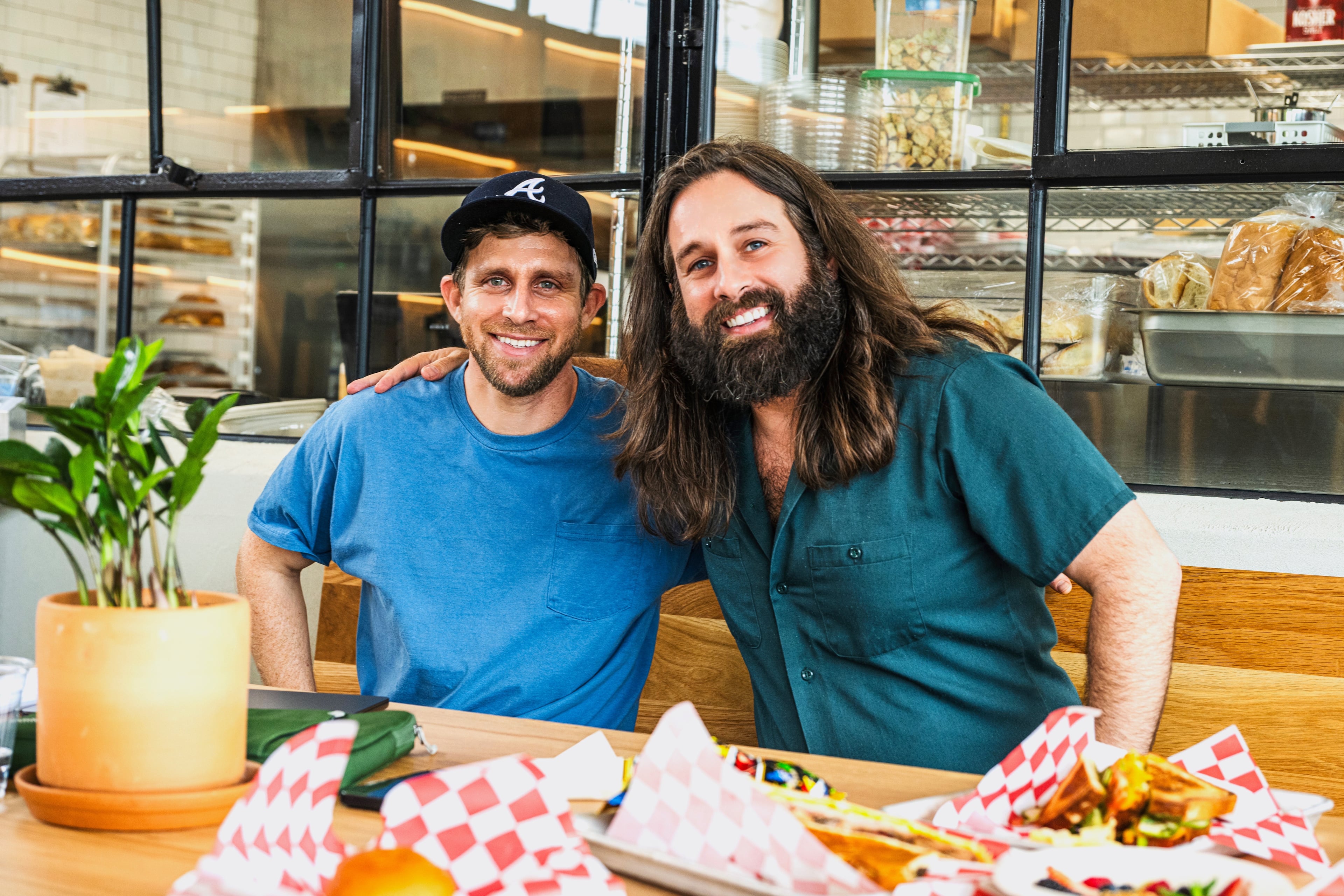 Chef Sam Pinner (left) and Jason Furst, friends since high school with tightly intertwined culinary careers, have opened coffee and sandwich shop Sammy's in the Abrams Fixtures development. (Credit: Kelly Irwin, courtesy of Sammy's)