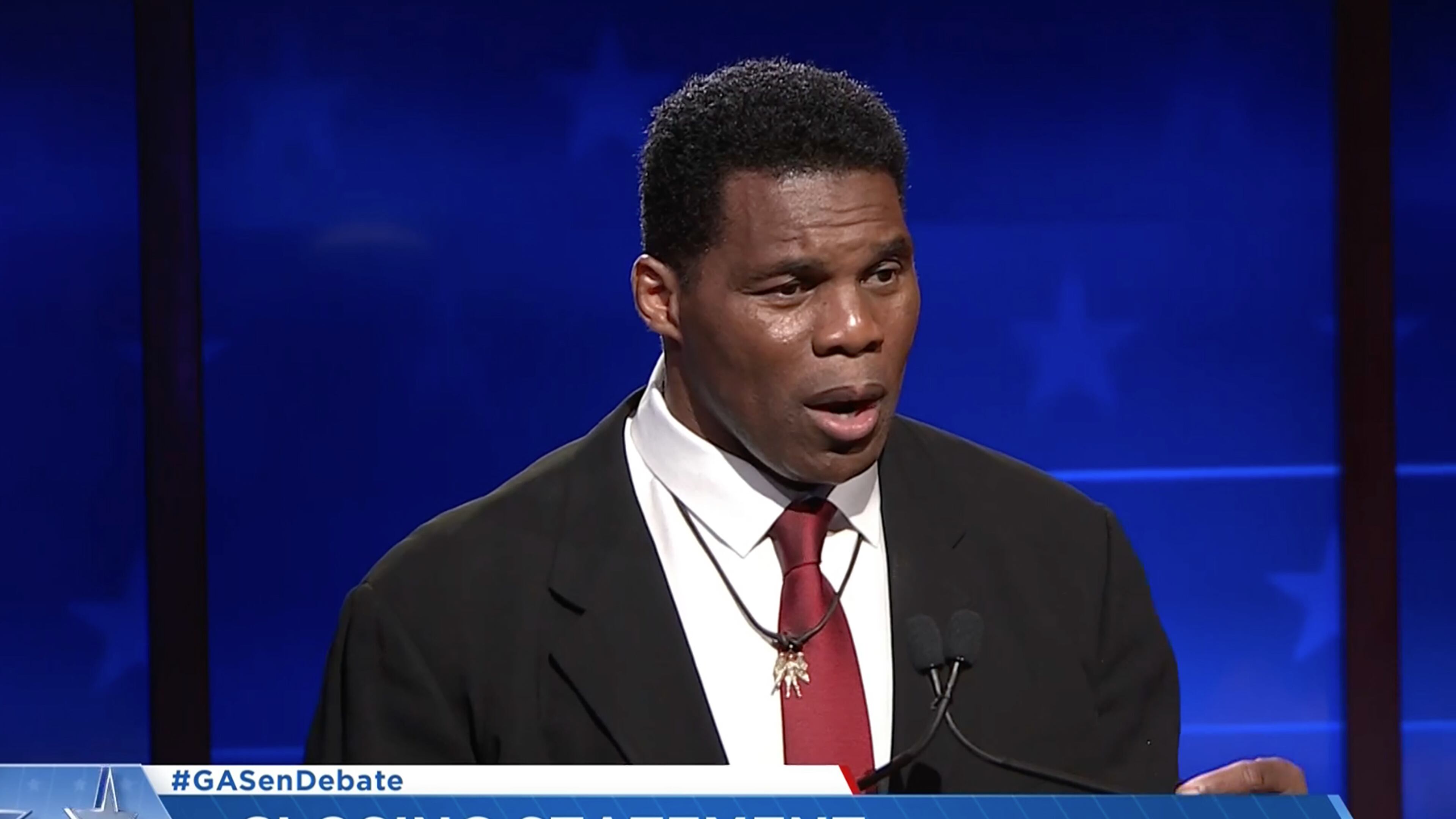 Warnock and Walker debate on Friday, Oct. 14, 2022 (WSAV screenshots)