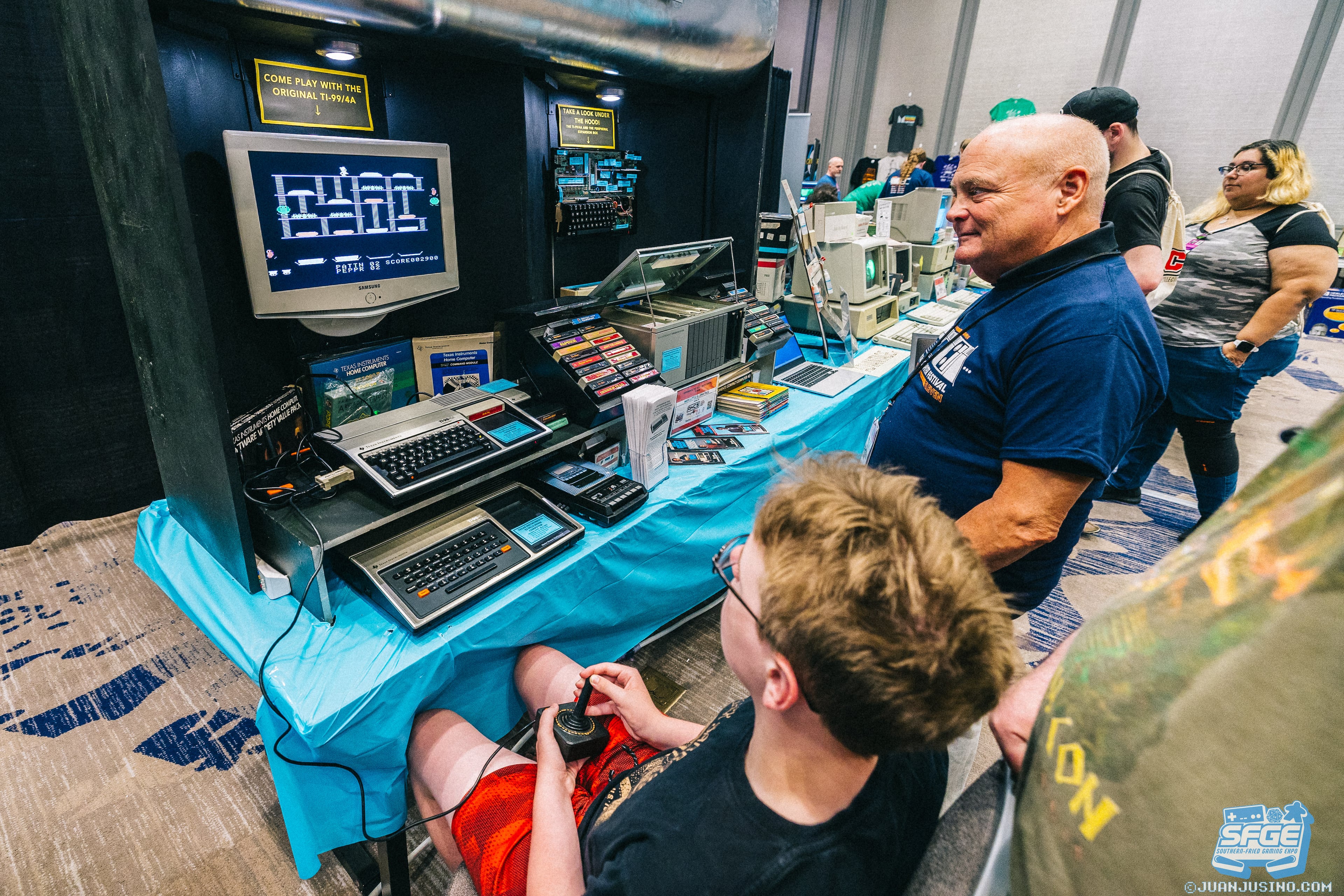 Southern Fried Gaming Expo at the Marriott Renaissance Waverly Hotel and Cobb Galleria Centre June 20-22, 2025 features vintage computer games on top of of pinball, tabletop and arcade games from the past few decades. (Courtesy of Juan Jusino)