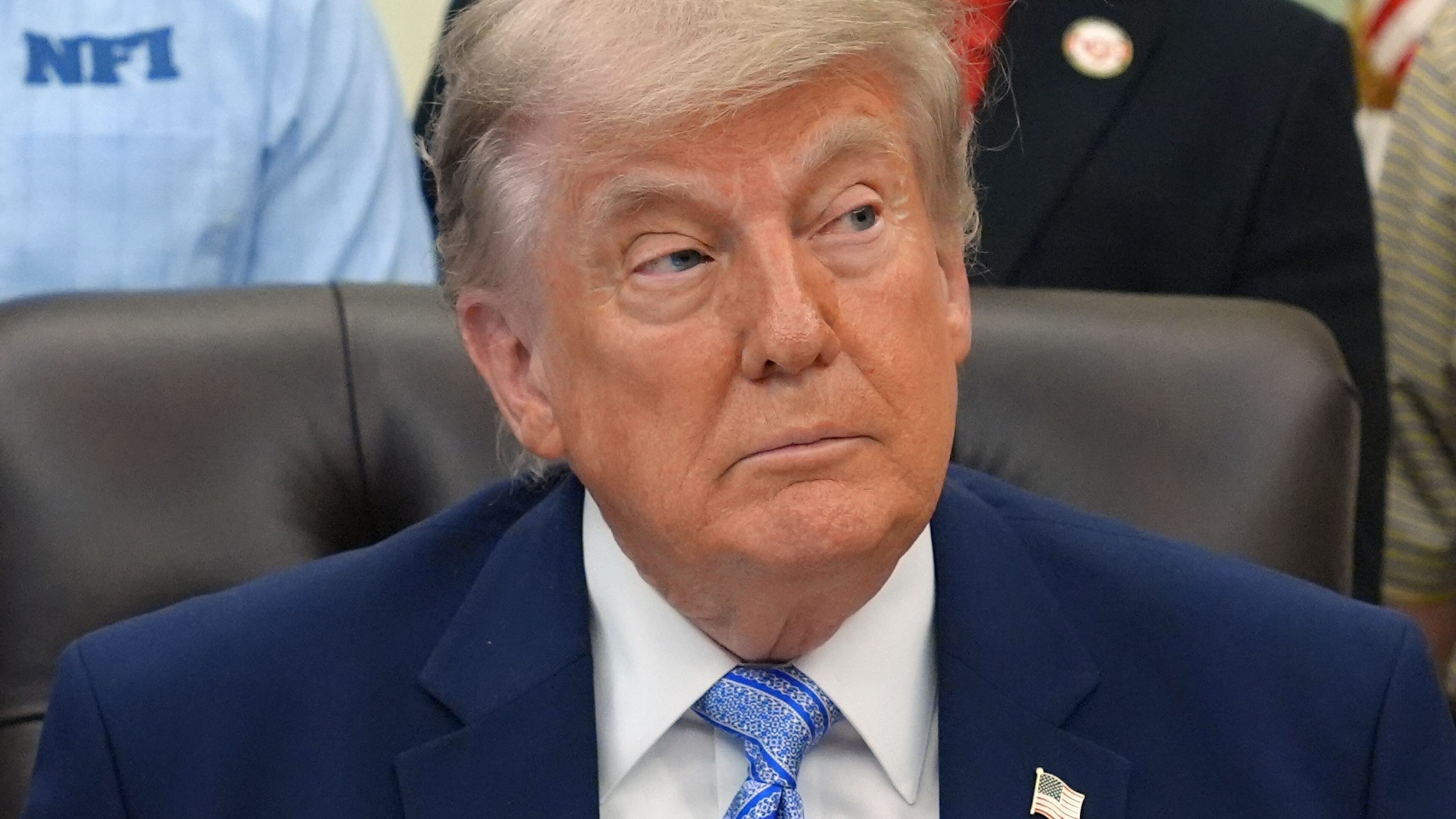 President Donald Trump attends an event about loosening a federal refrigerant rule, in the Oval Office at the White House, Thursday, May 21, 2026, in Washington. (AP Photo/Jacquelyn Martin)