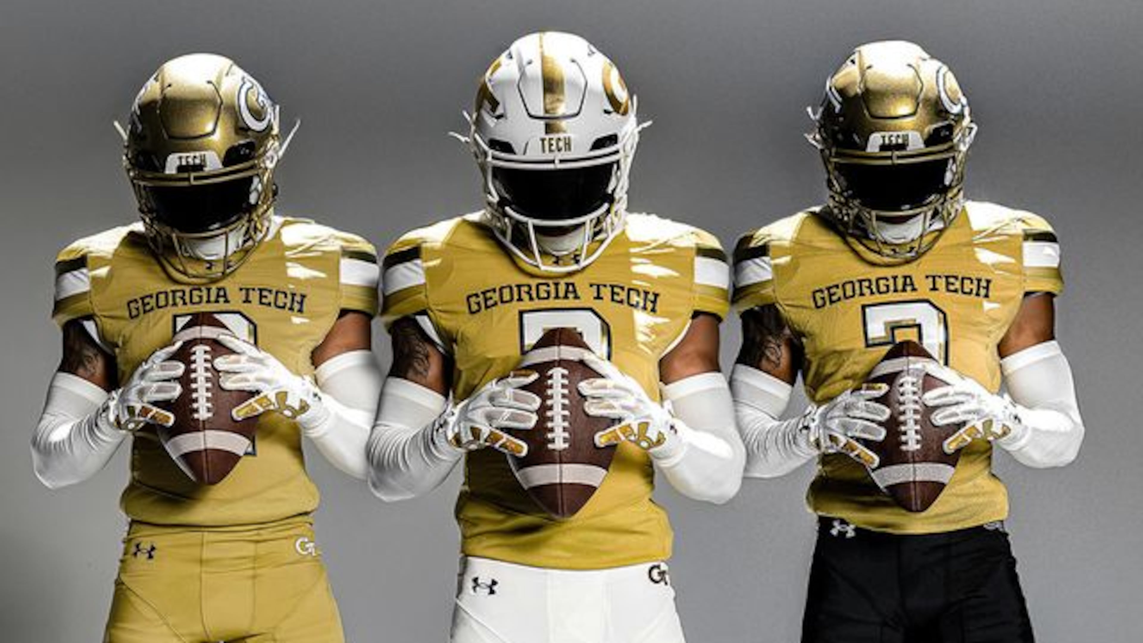 Georgia Tech's new uniforms can be combined into 12 color schemes. (Courtesy of Georgia Tech Athletics)