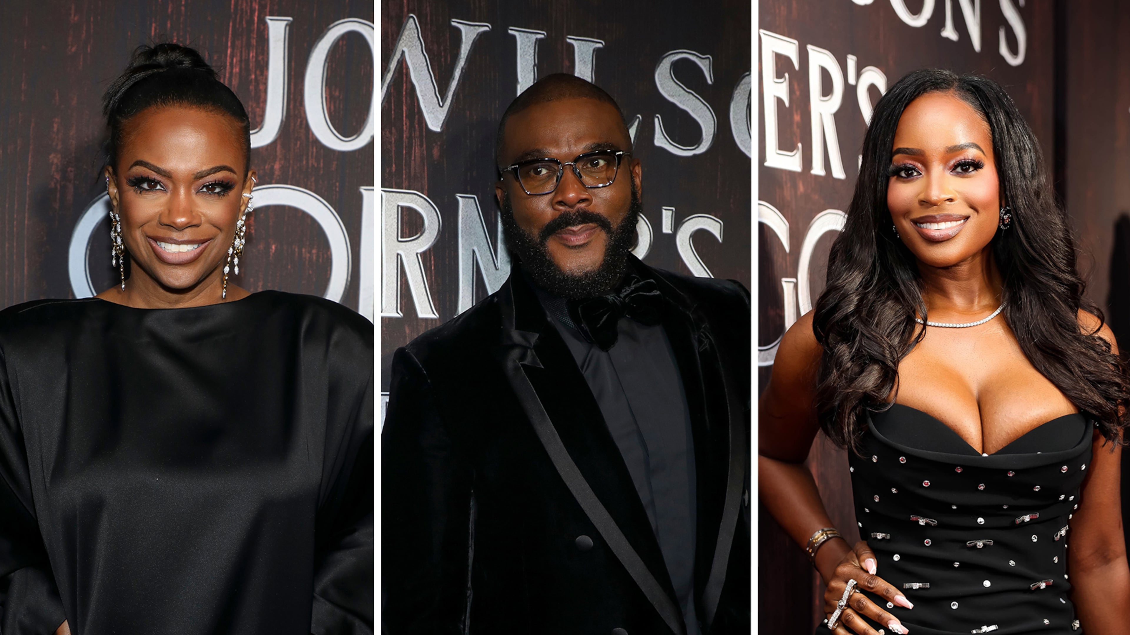 Several producers of Broadway's revival of August Wilson's "Joe Turner's Come and Gone" are from Atlanta including Kandi Burruss, Tyler Perry and Shamea Morton, all on the April 25, 2026 red carpet outside the Ethel Barrymore Theatre in New York City. (L-C: AP, R: Courtesy of Shamea Morton)