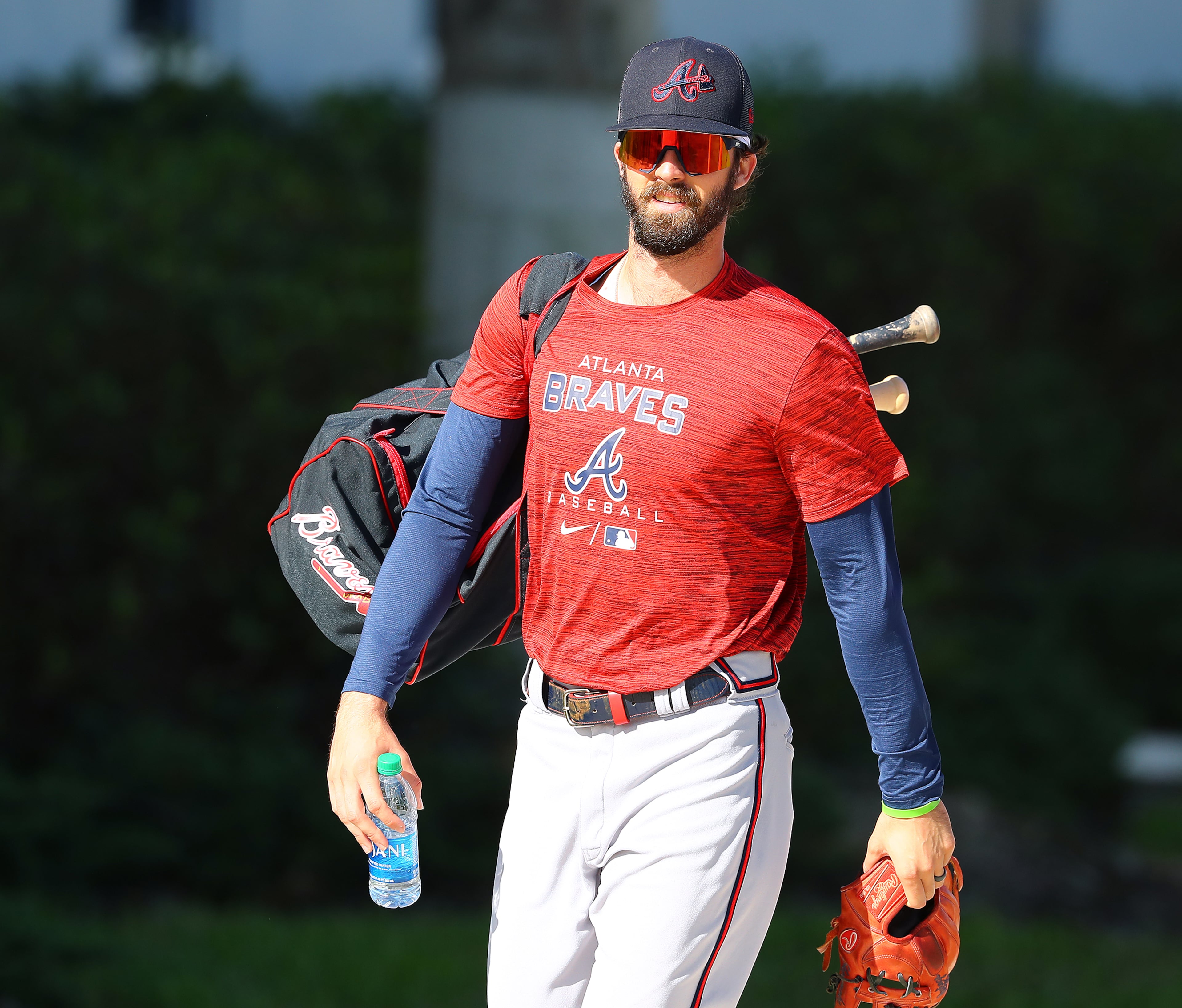 030622 North Port: Atlanta Braves shortstop Braden Shewmake arrives for the first day of Braves minor league spring training camp on Sunday, March 6, 2022, in North Port. “Curtis Compton / Curtis.Compton@ajc.com”`
